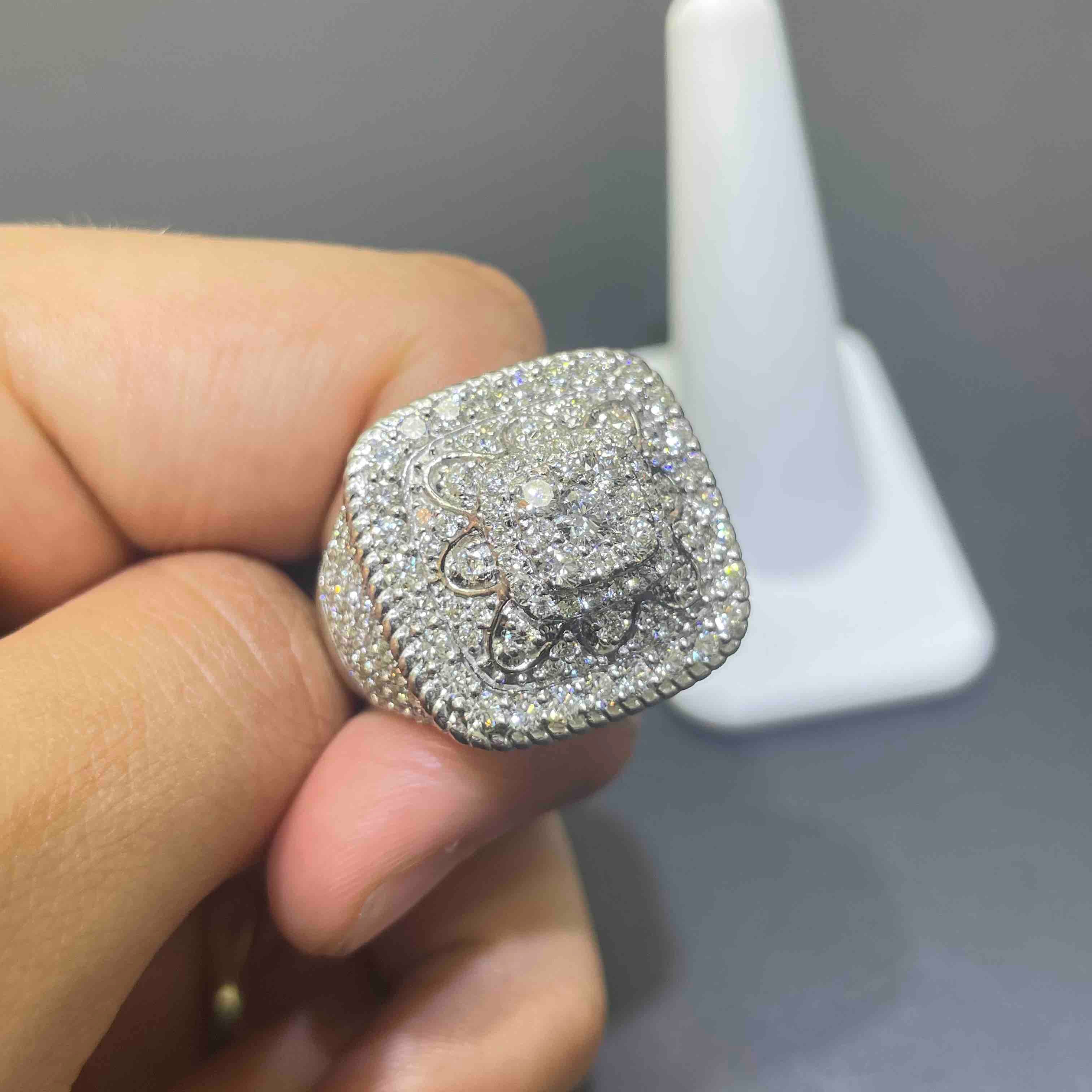 White Gold Iced Out Ring