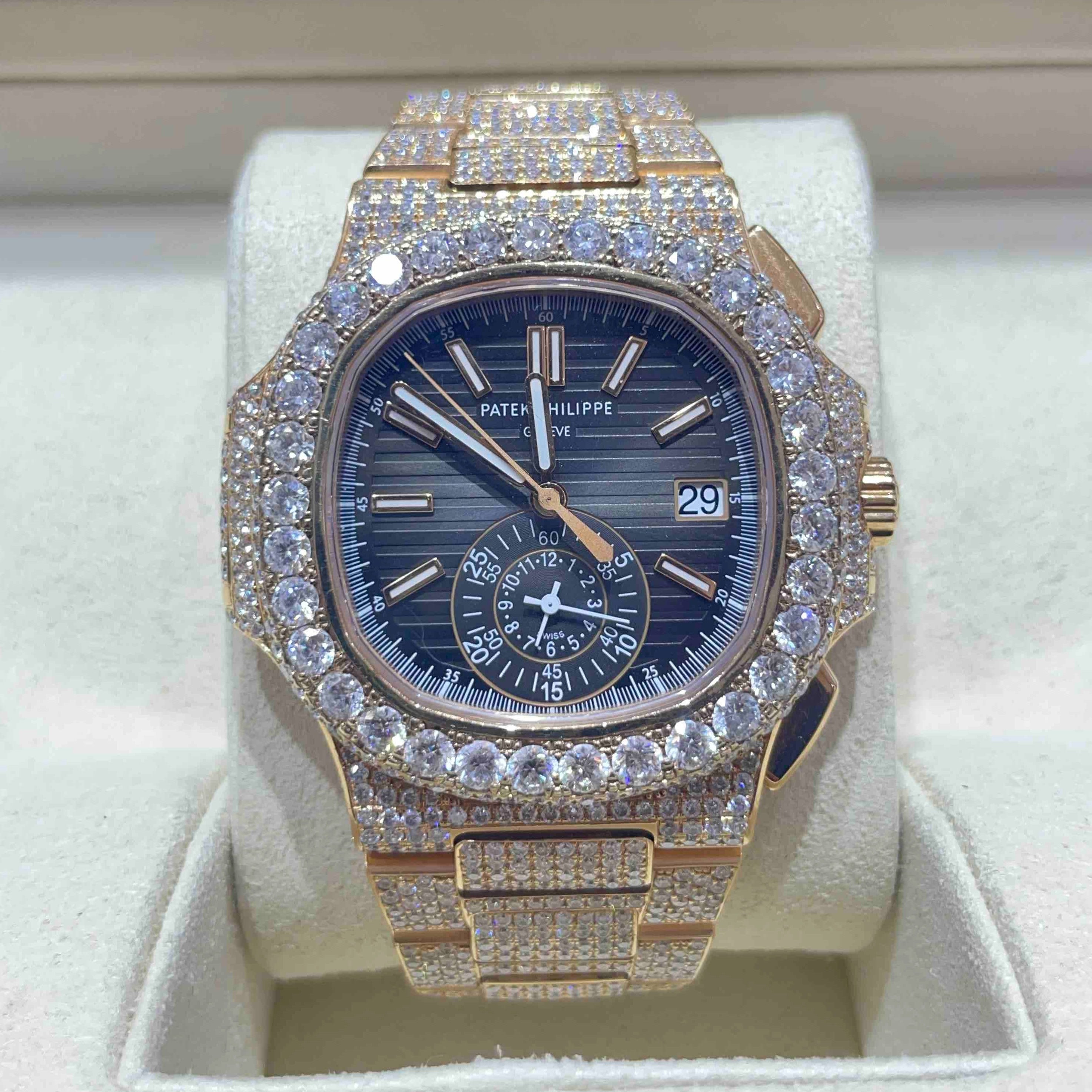 Iced Out 41mm Patek Philippe Nautilus