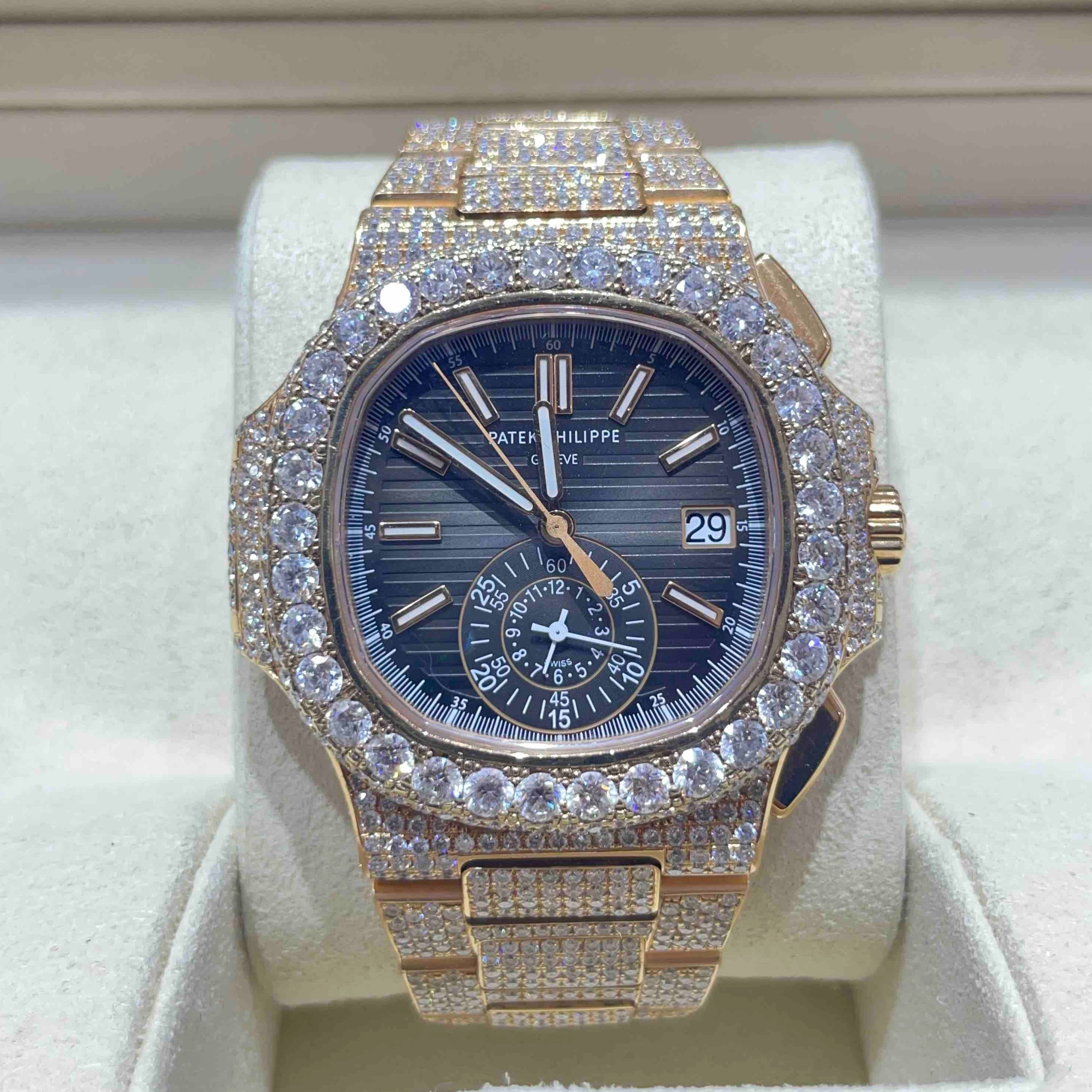 Iced Out 41mm Patek Philippe Nautilus