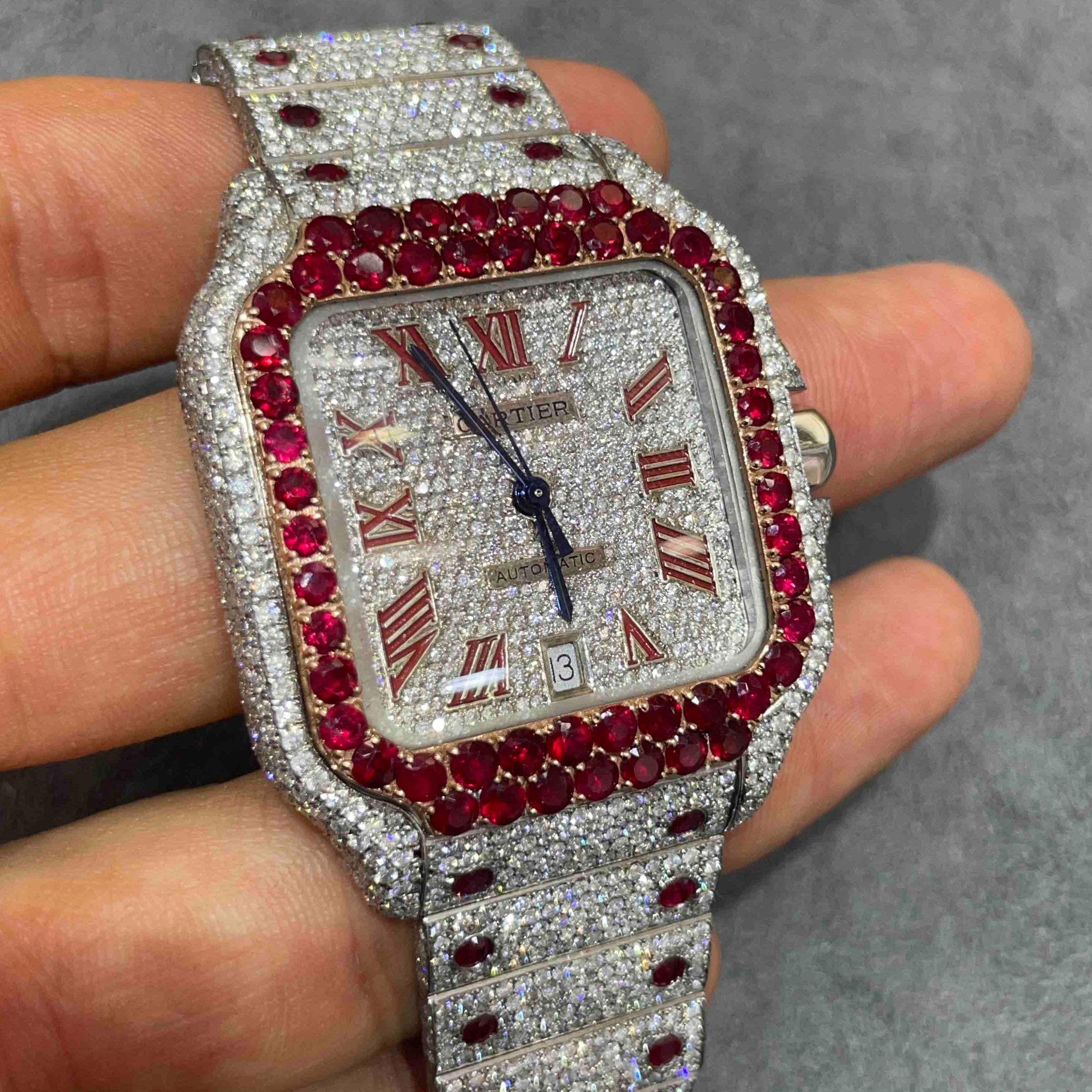  ICED OUT CARTIER WATCH | BRAND NEW | 18 cts