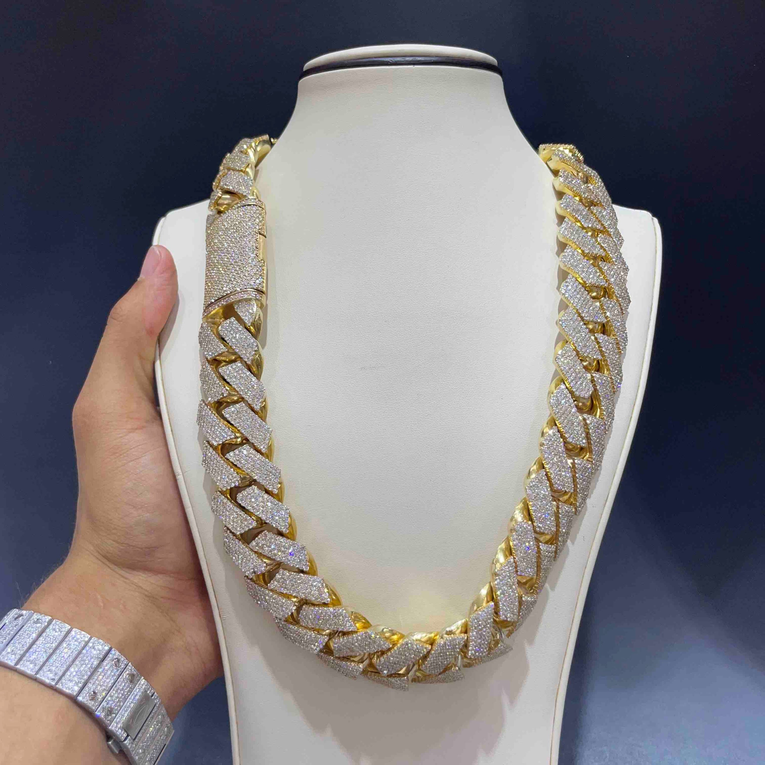 14k BUST DOWN KILO CUBAN LINK CHAIN 1200 Grams 90 ct
