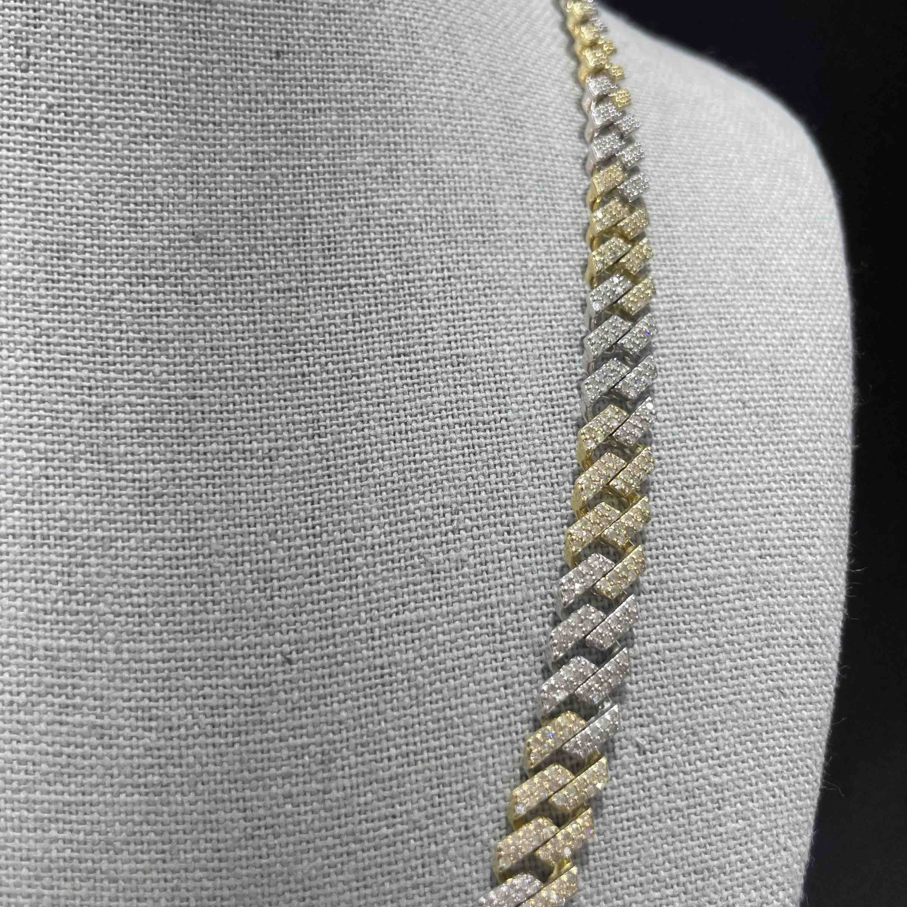 10k Two Tone 10MM Miami Cuban Link Chain Brand New