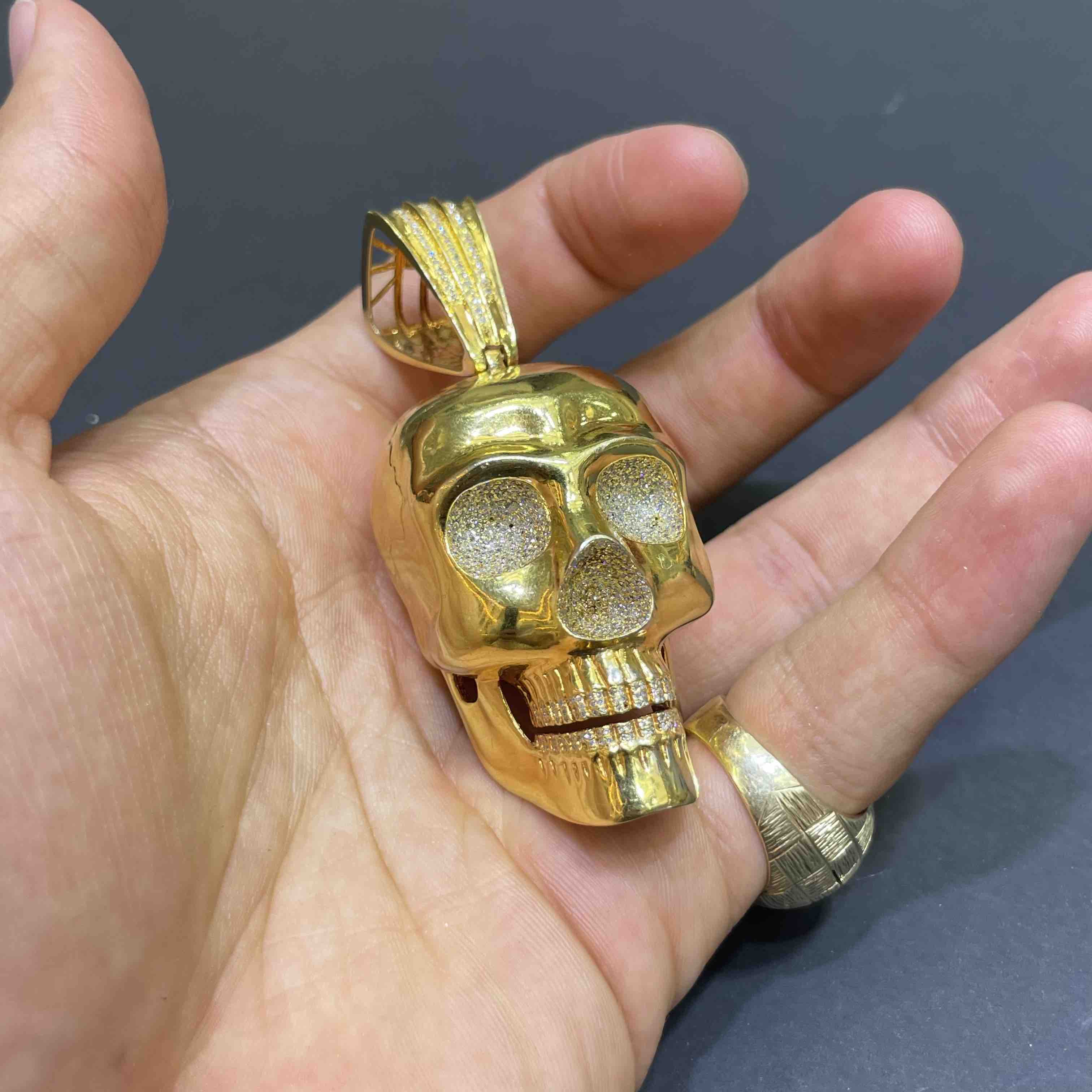 Gold Skull Pendant Iced Out - Bold Style | RDP Jewelry