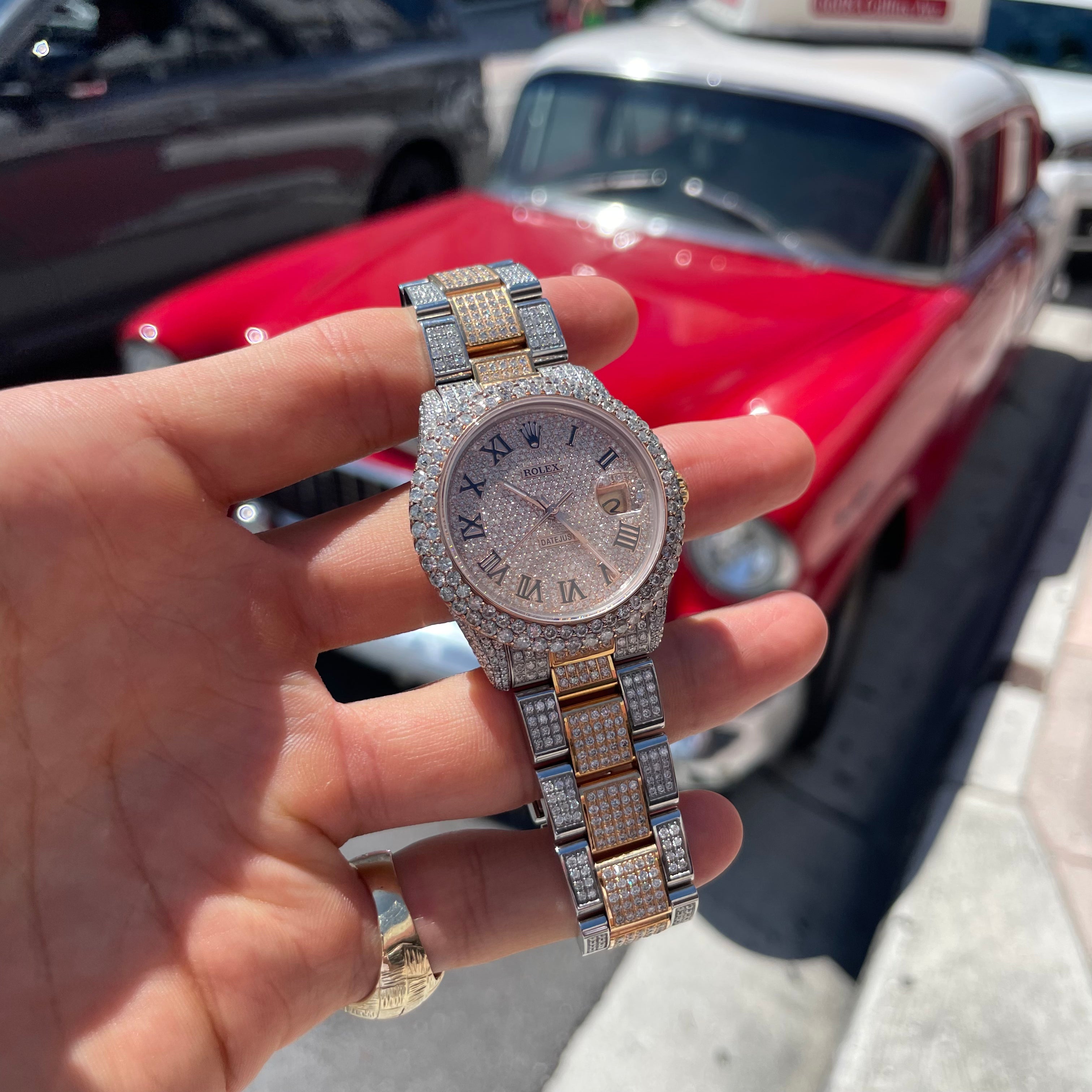  Rose Gold Iced Out