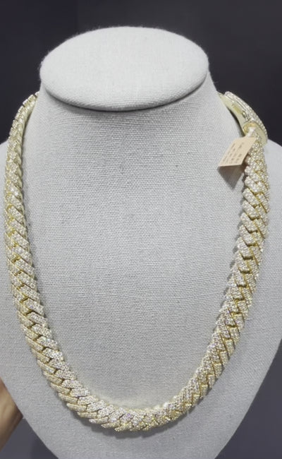 Two Tone Iced Out Cuban Link Chain