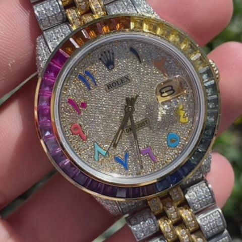 Iced Out Rainbow Rolex 36mm