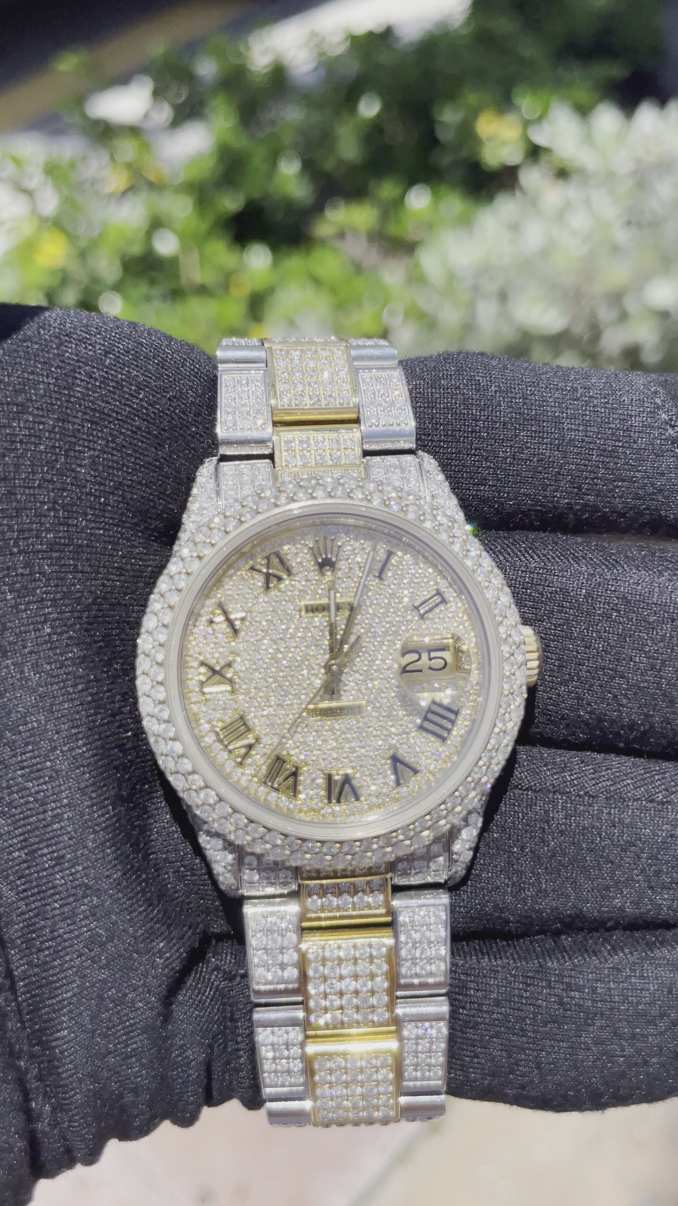 Iced out shop white gold rolex