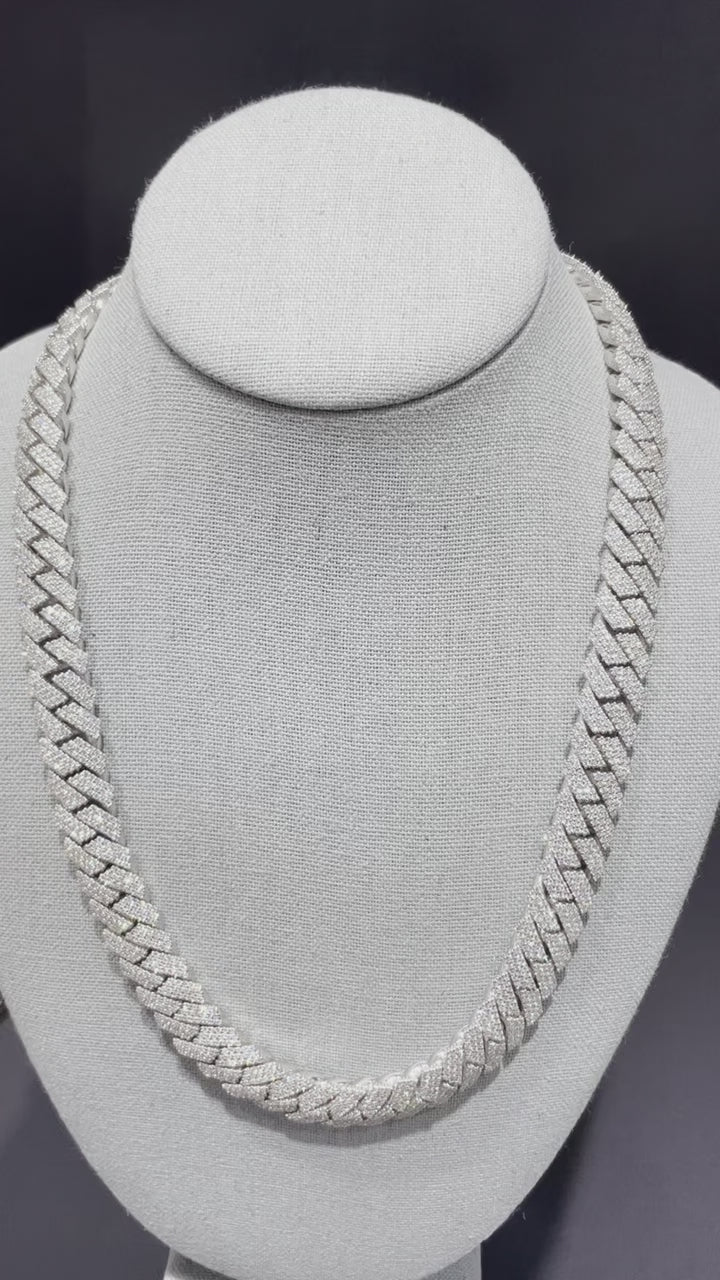 White Gold VVS Iced Out Cuban Chain video