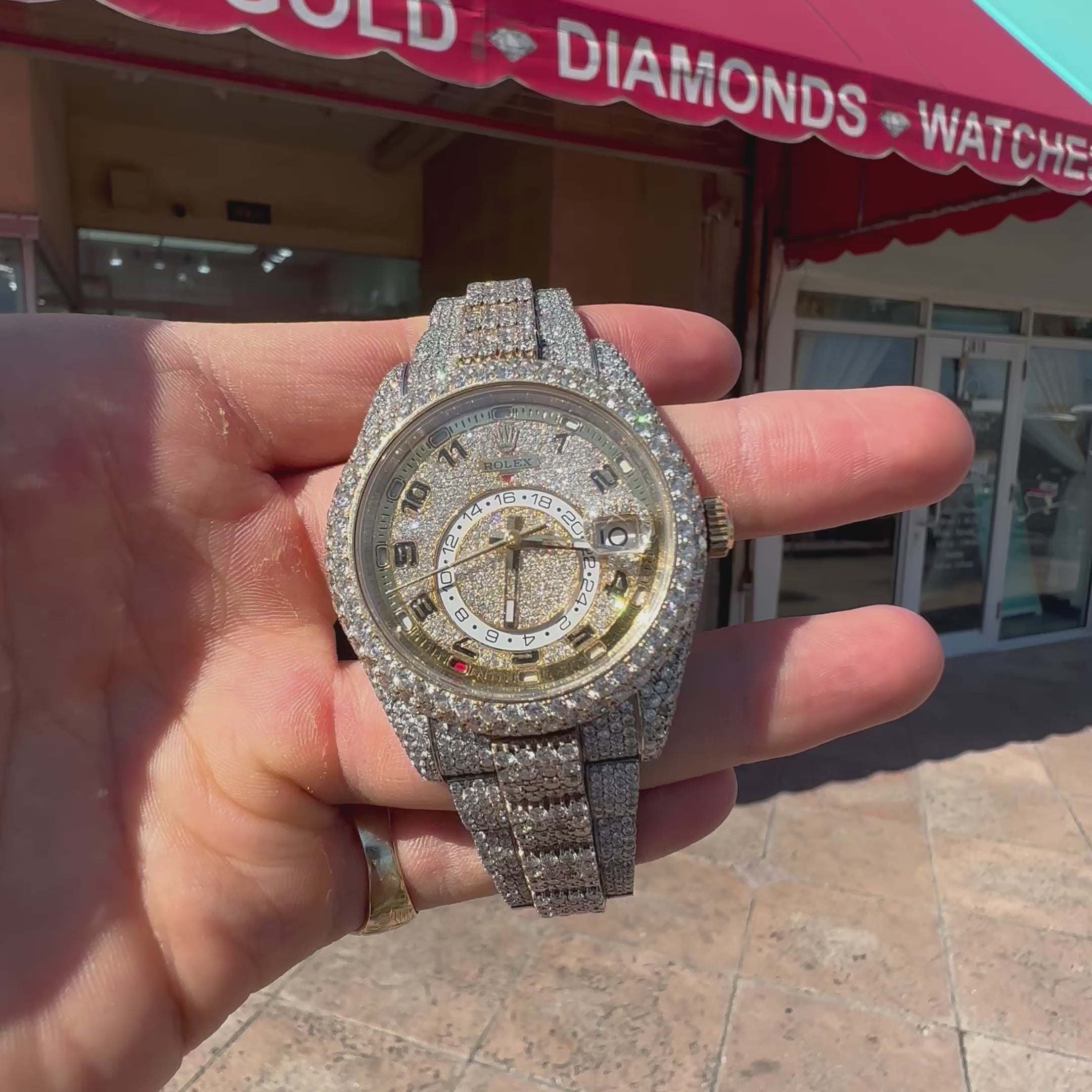 Bust Down Sky Dweller 42mm 18K Two Tone 42 cts Avalanche