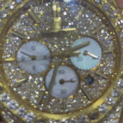 Yellow Gold Iced Out Watch