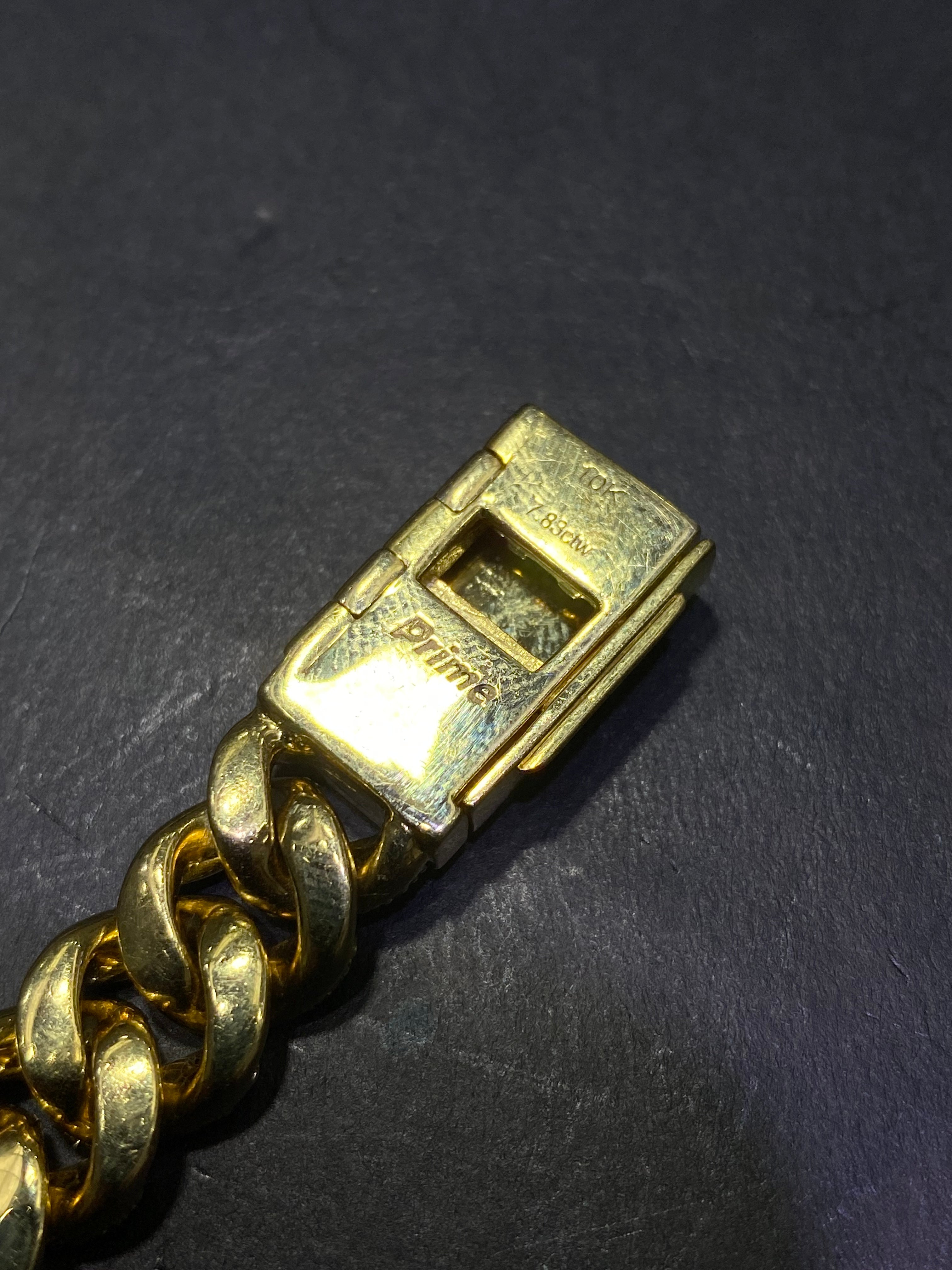 new “iced bustdown “miami cuban link bracelet 12ct.t.w.vs1 ,10k ,11mm