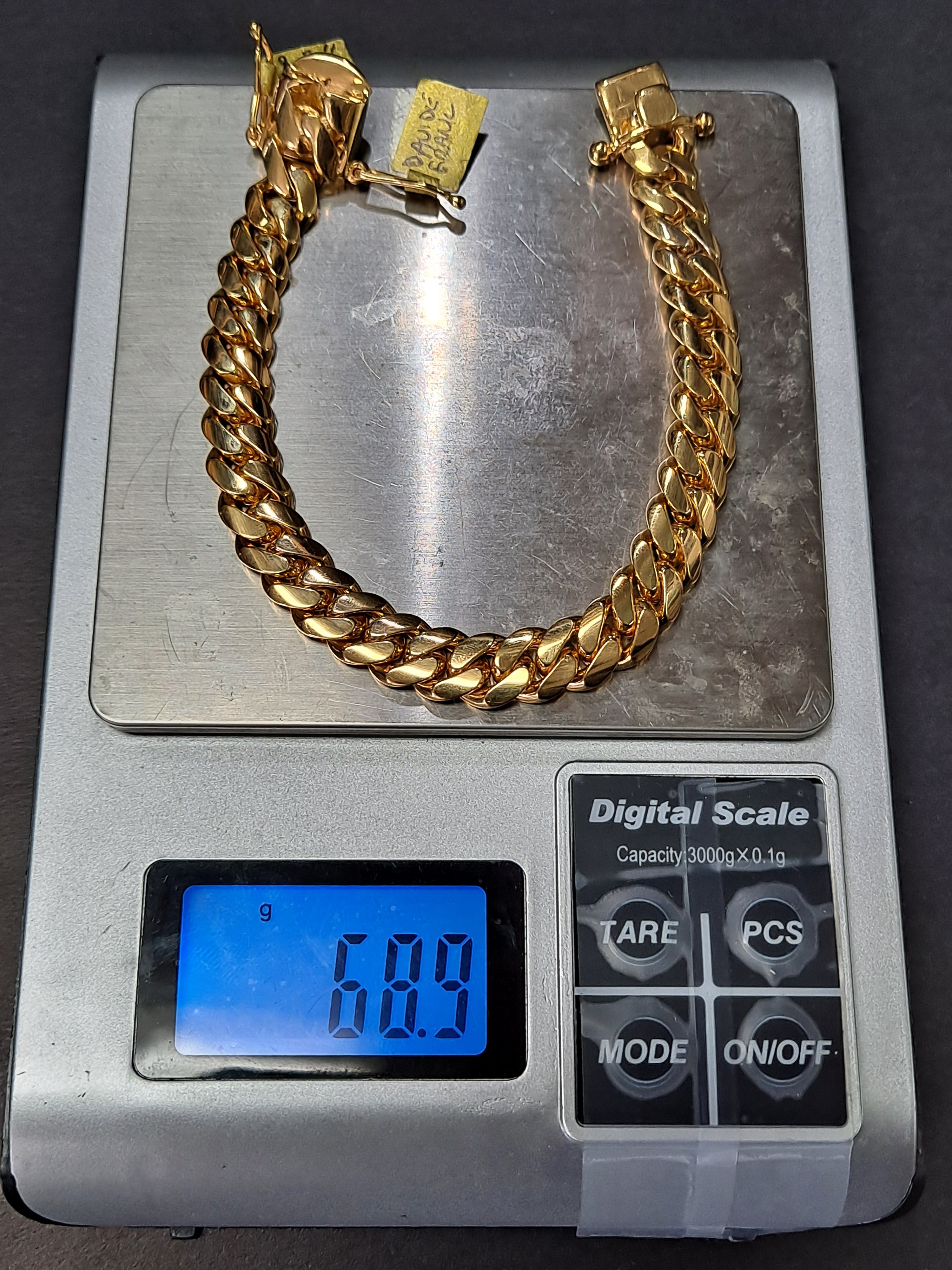 new 14k miami solid cuban link bracelet, 10mm 68.9 grams 8.5 inches