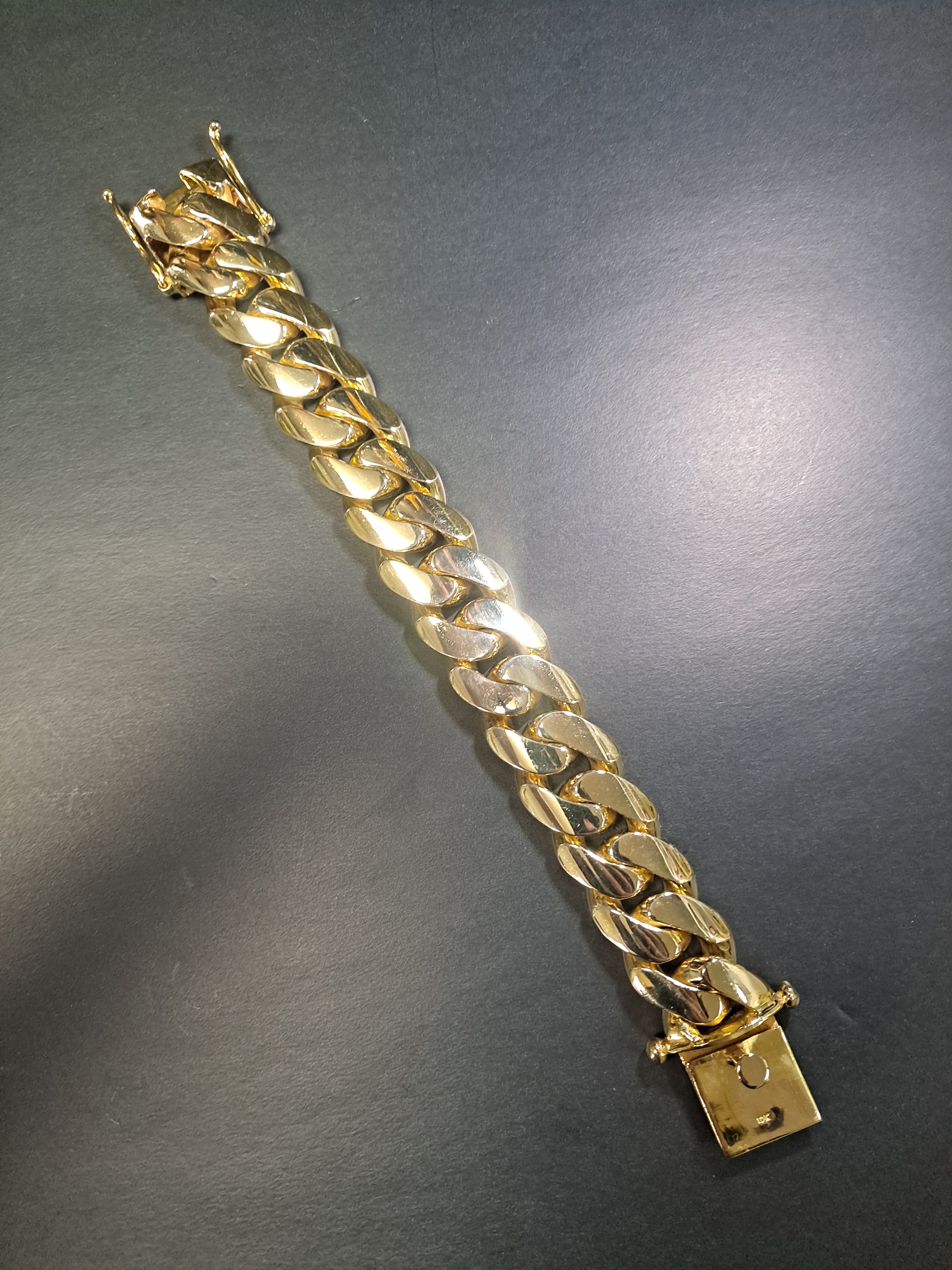 handmade 10k 25mm  solid miami cuban link  329 grams bracelet