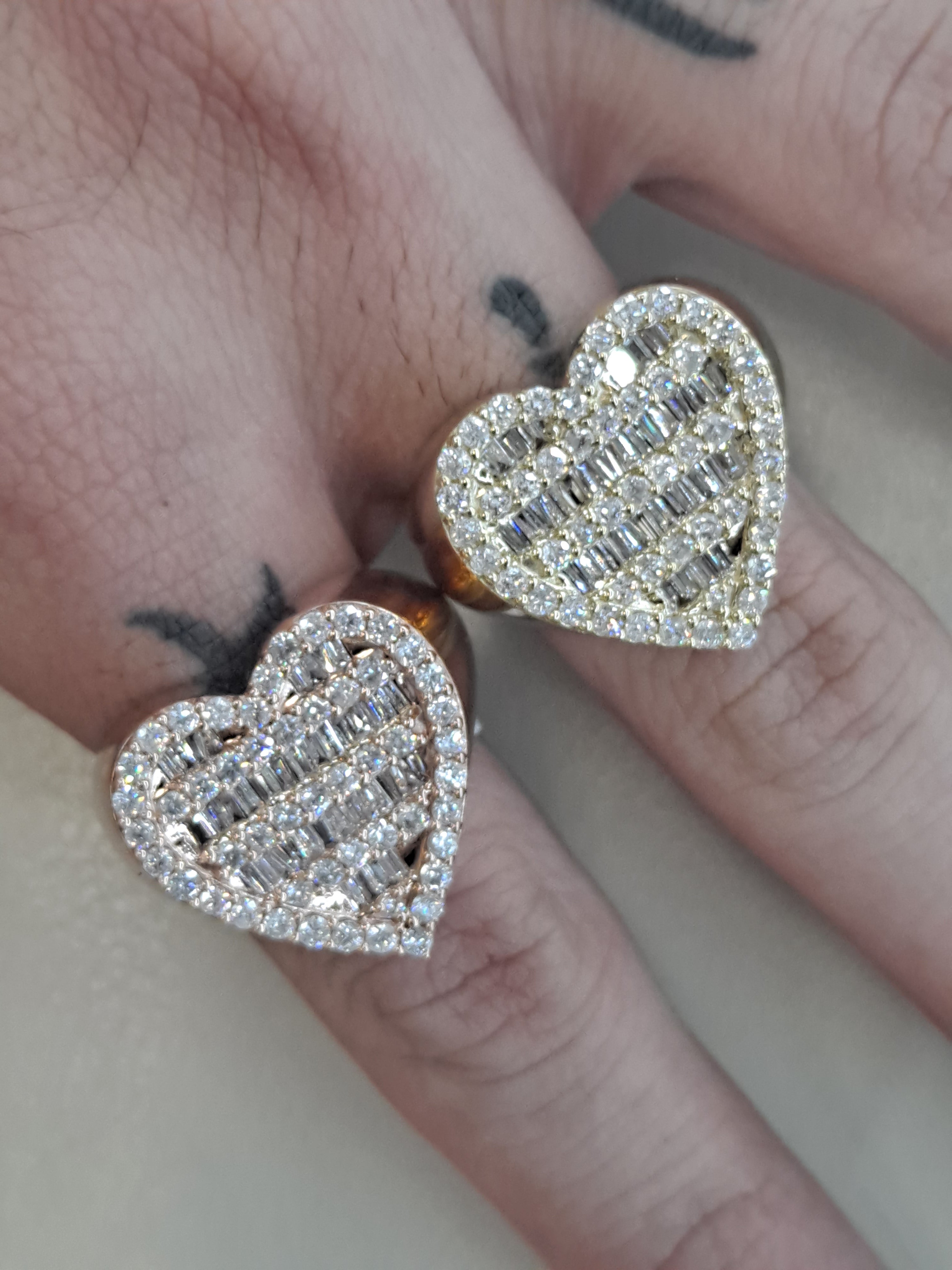 diamond heart ring 1.58 ct tw baguette