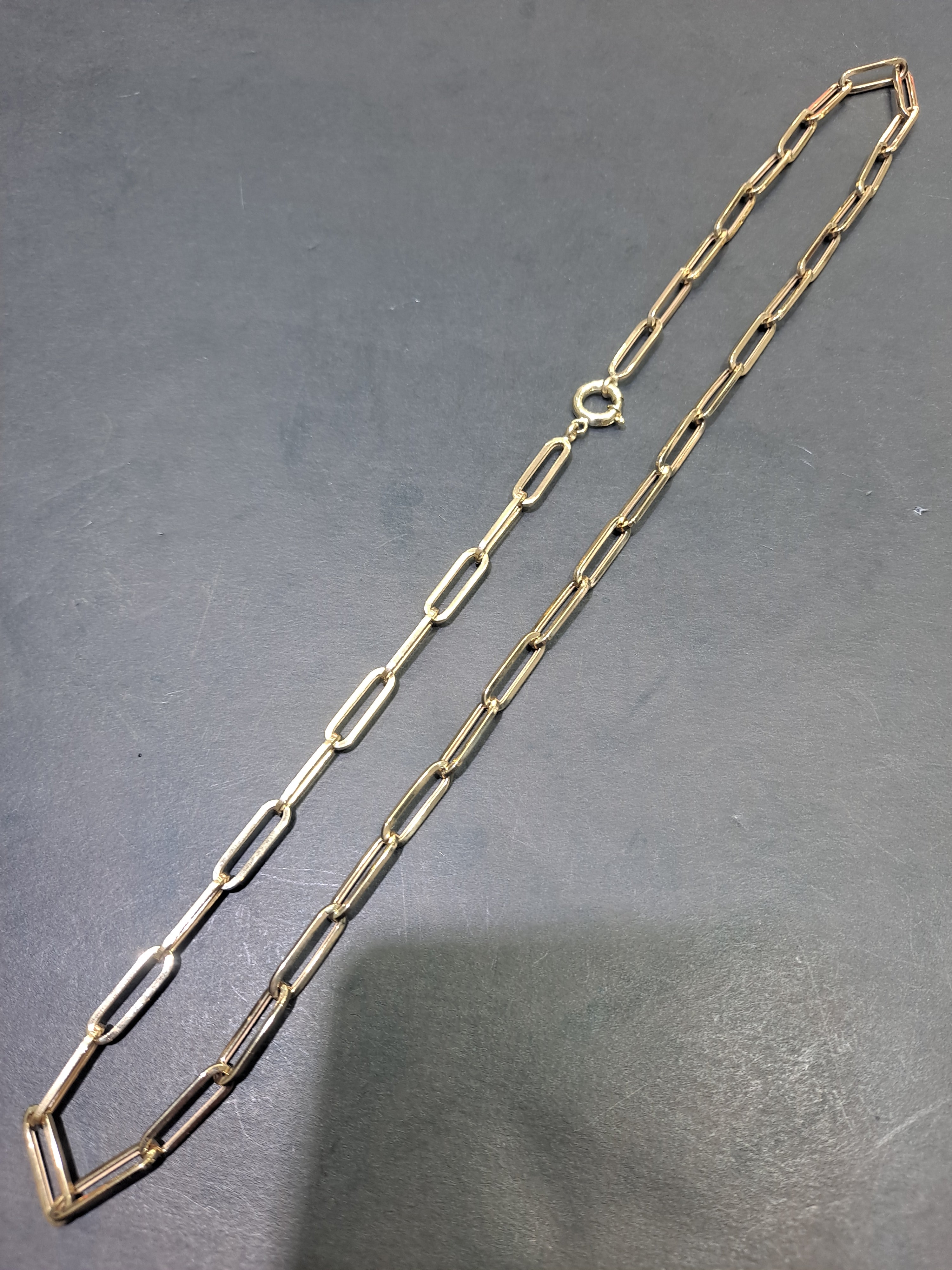 new 10k paperclip italian made chain