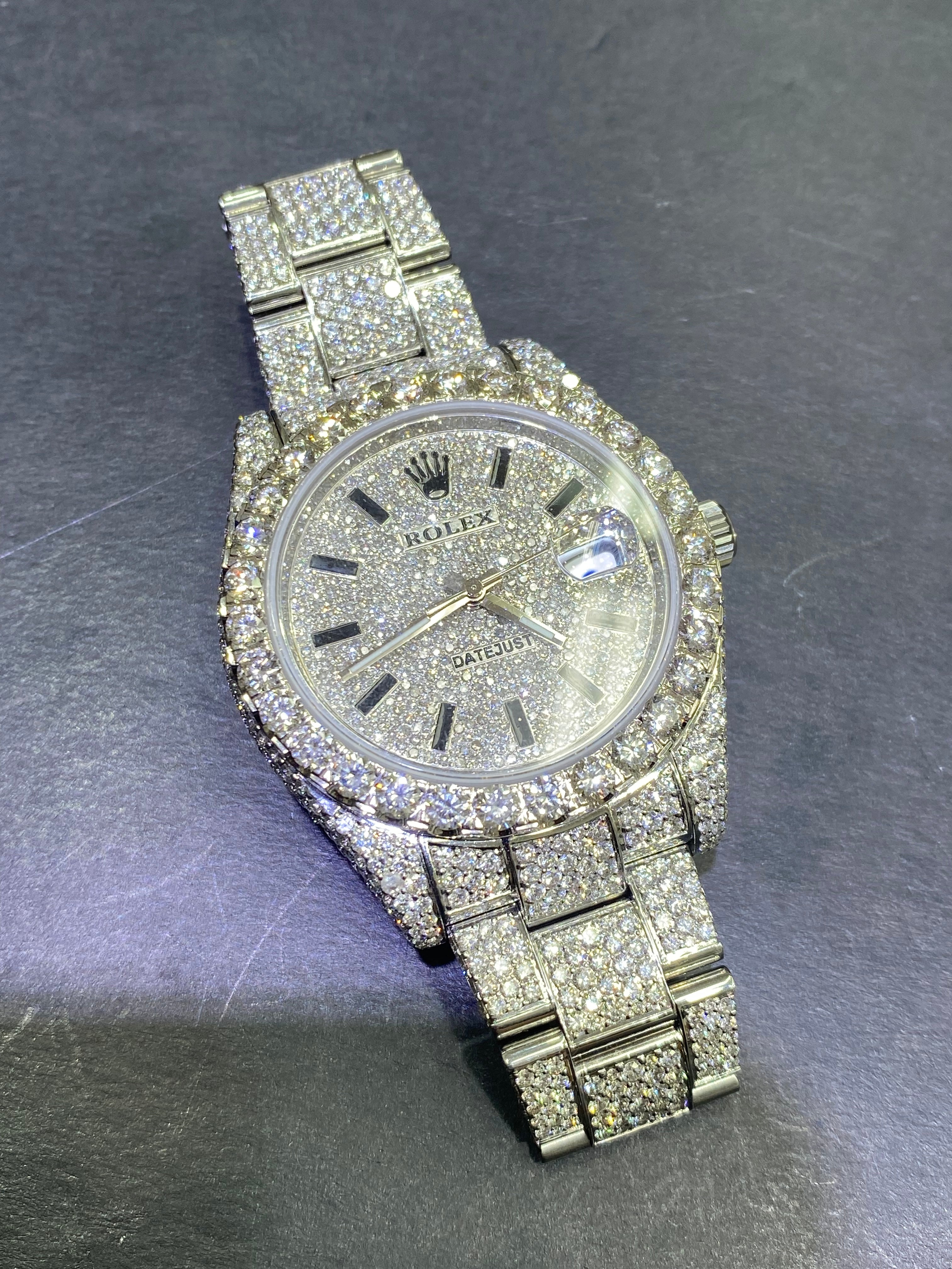 Iced out rolex on sale vvs