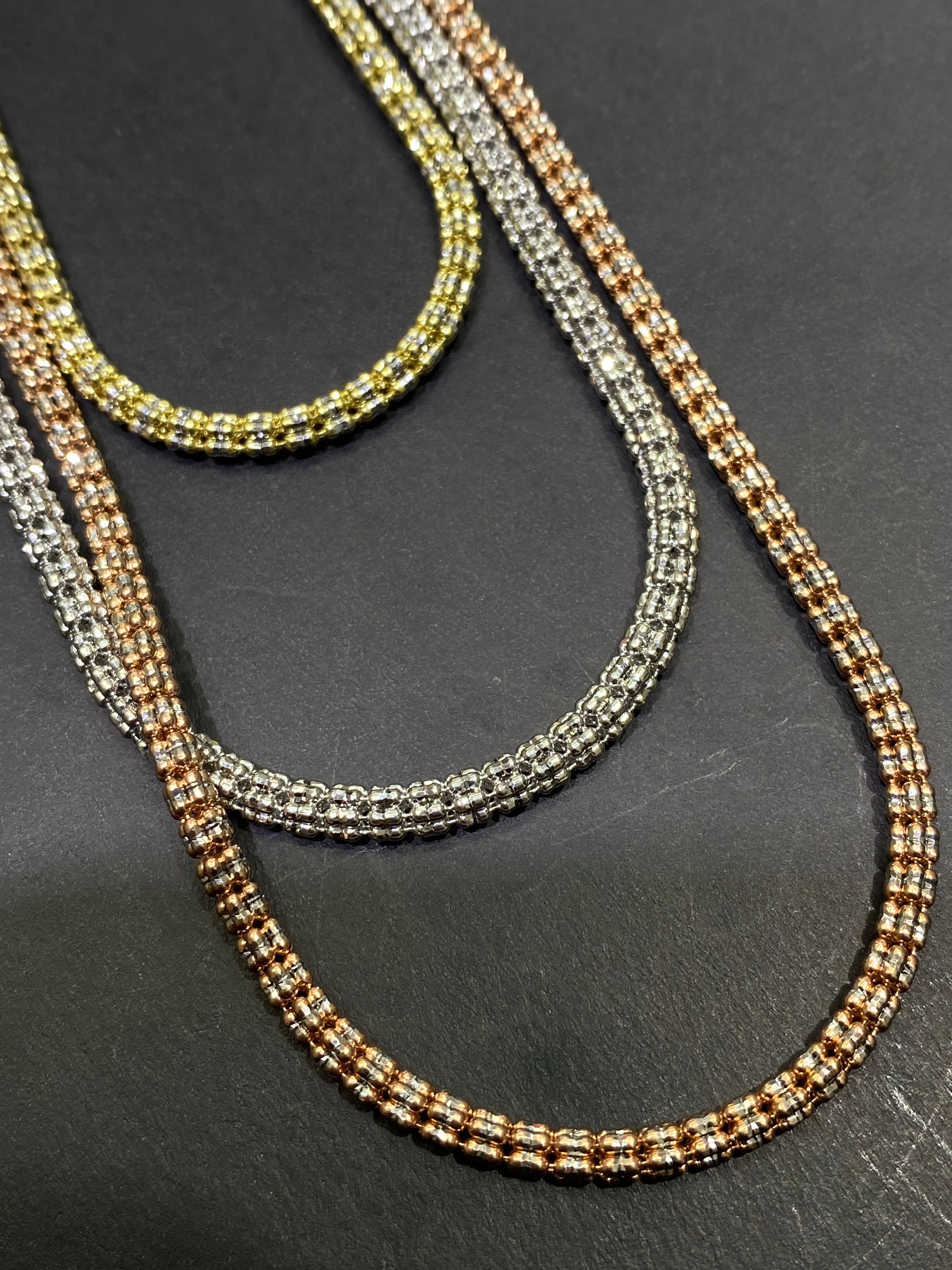 new 10k rose gold diamond cut italian chain