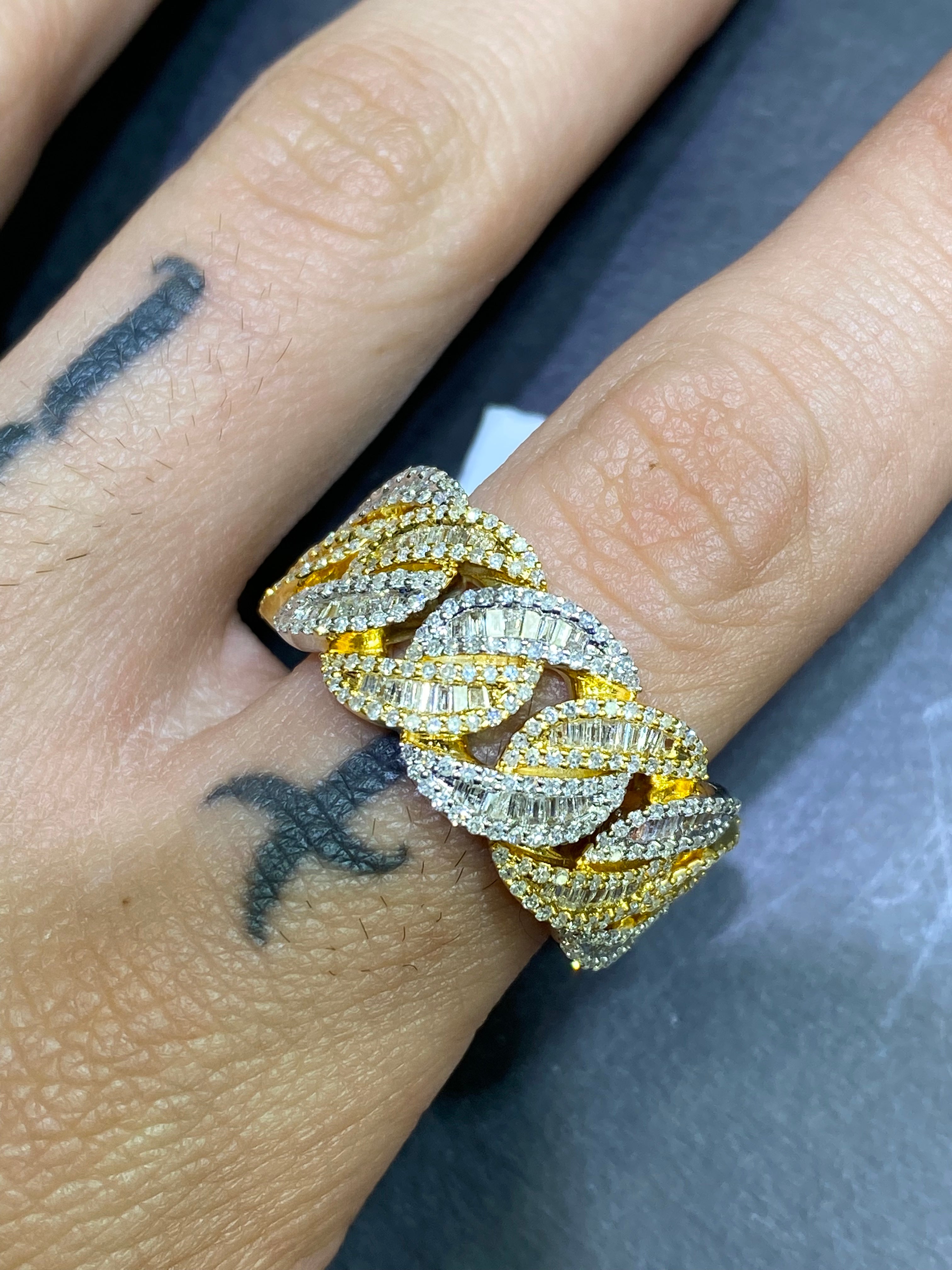 Cuban link clearance ring iced out