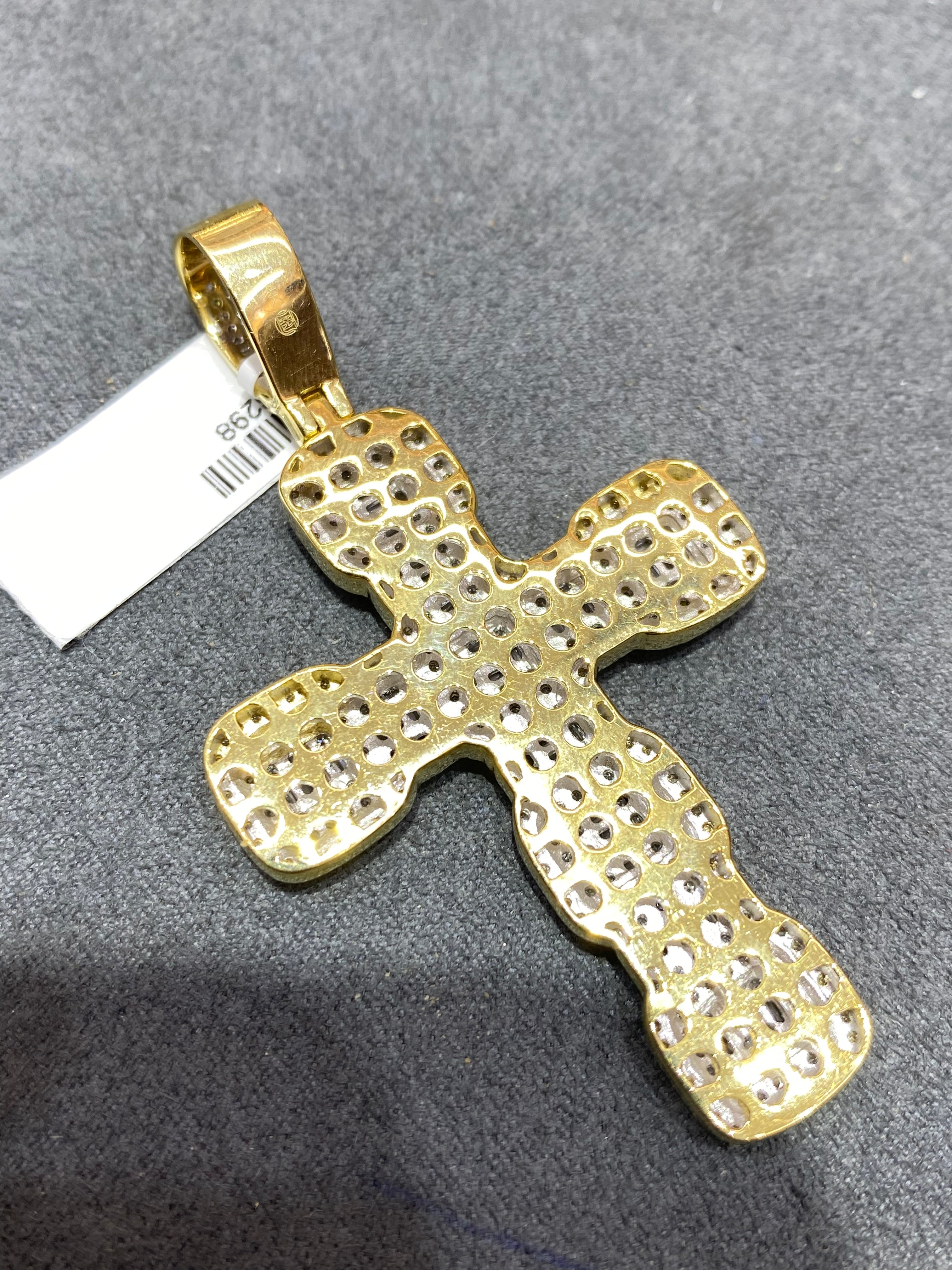 diamond baguette cross pendant