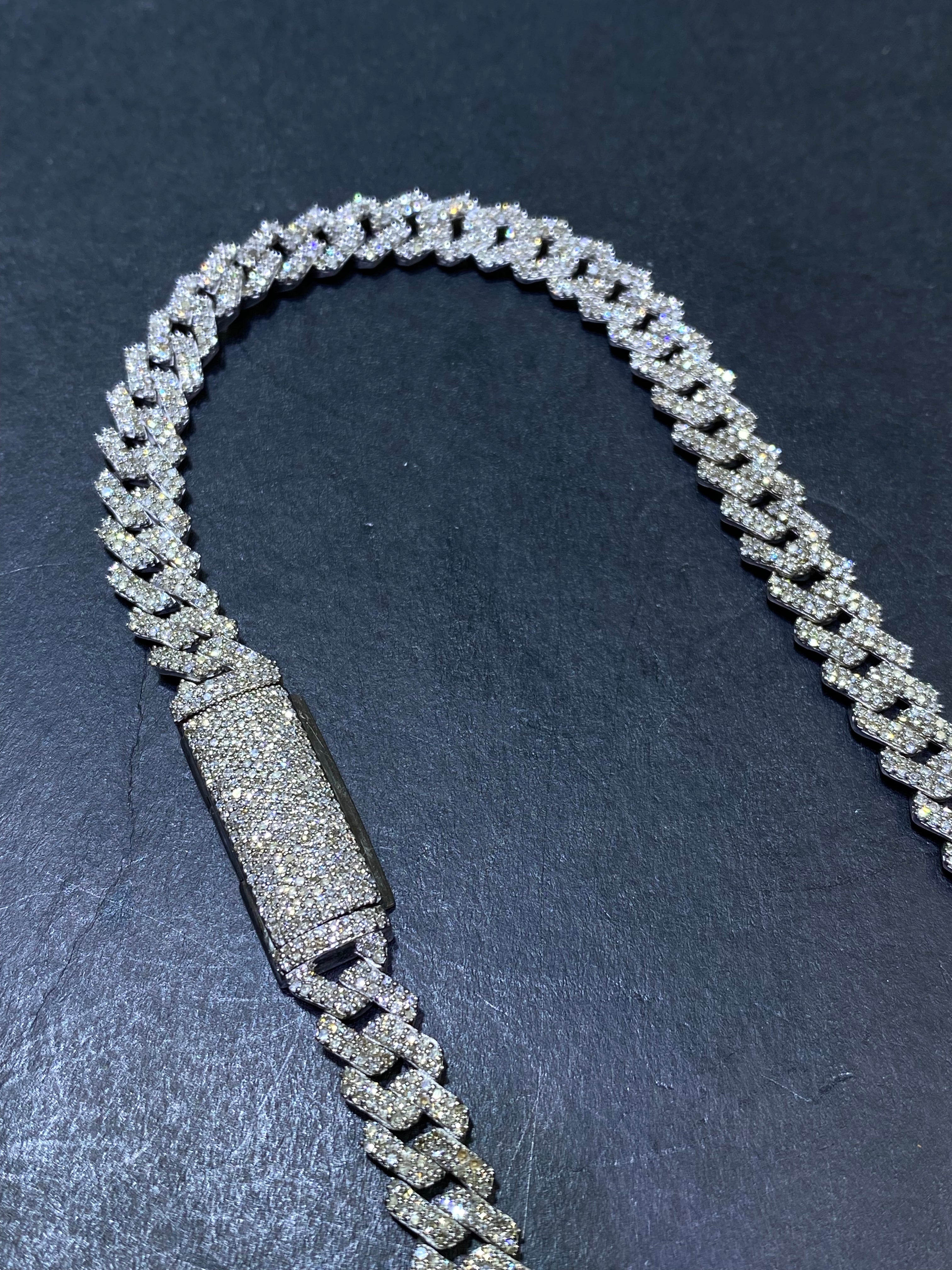 vs1 "iced bust down cuban link" chain 10 cts t.w. 14k gold 60 grams made here at renee de paris jewelry for sale online on google