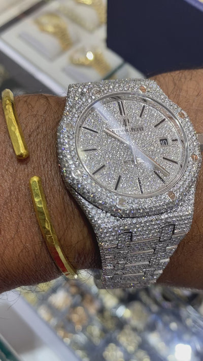 42mm Iced Out Audemar Piguet Watch 40 cts VVS1 Natural Diamonds "Iced Bust Down" AP Watch