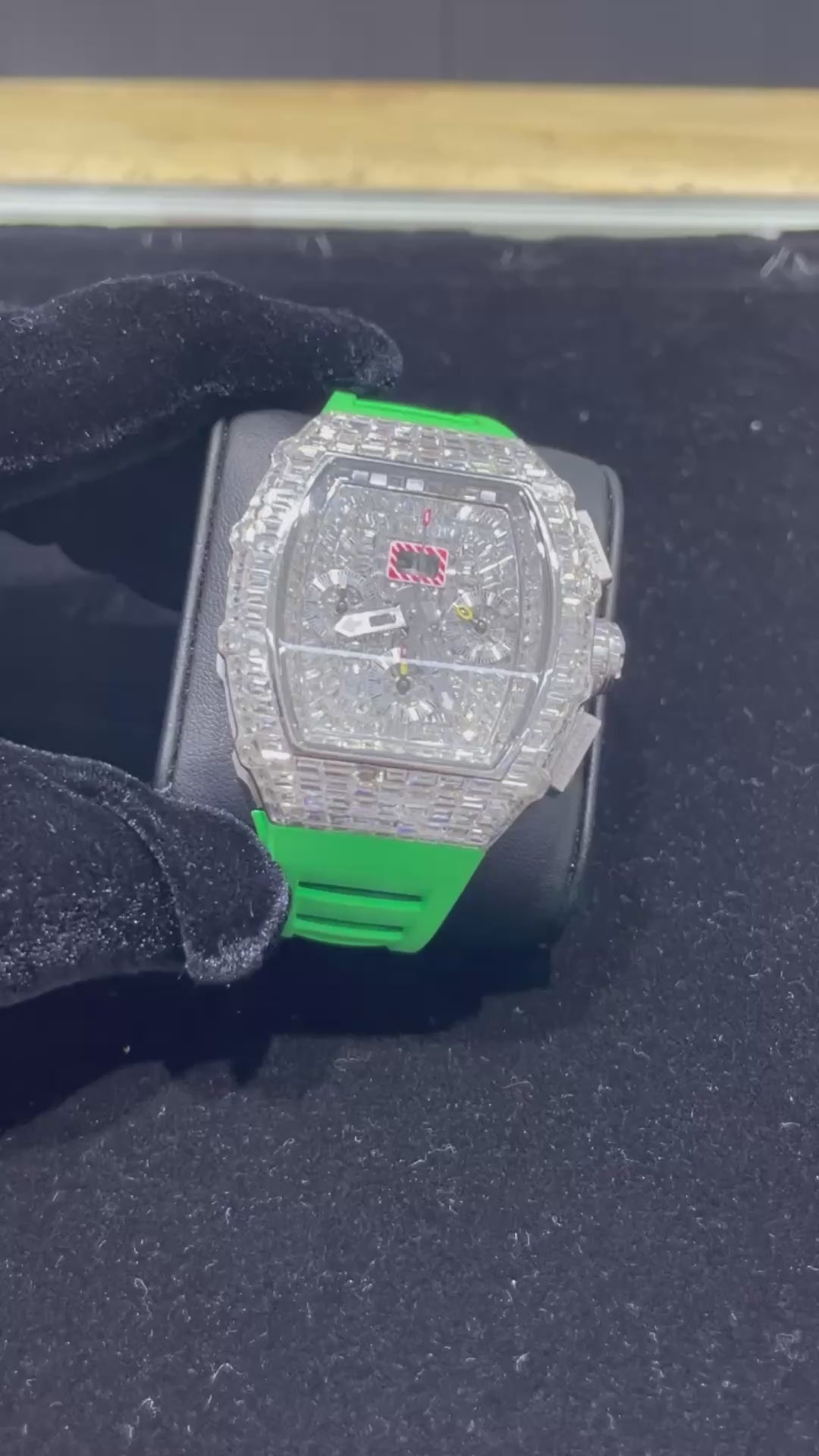 iced out richard mille bust down watch video