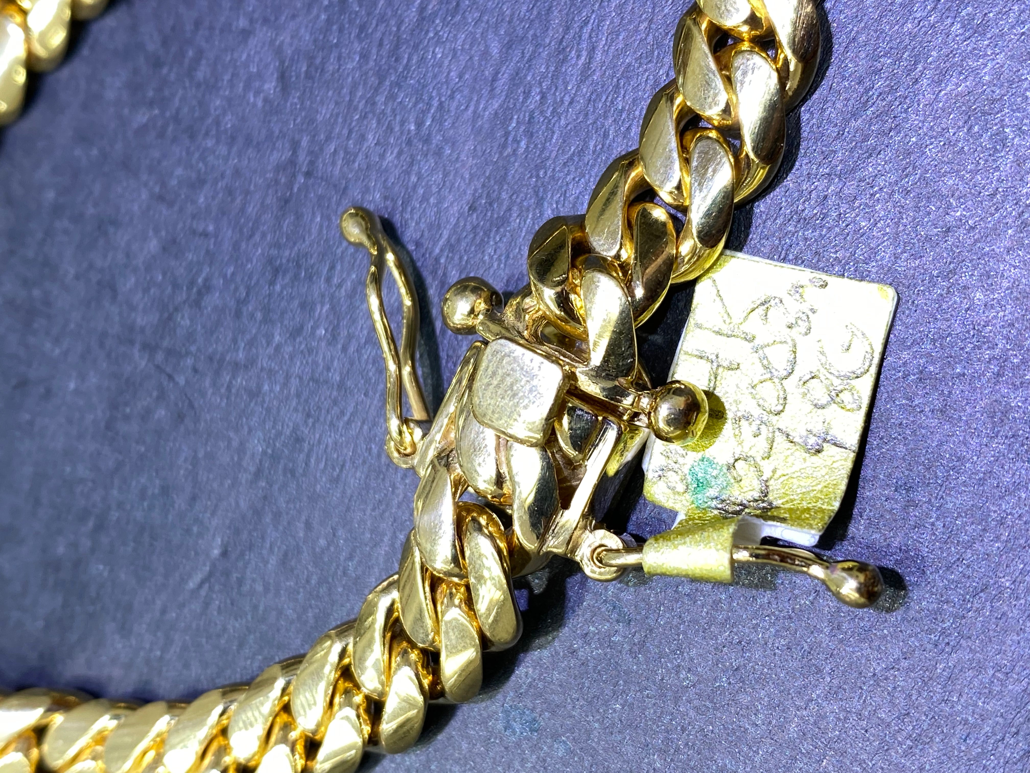 new 14k handmade solid miami cuban link bracelet,47gr,8.5inch,9mm