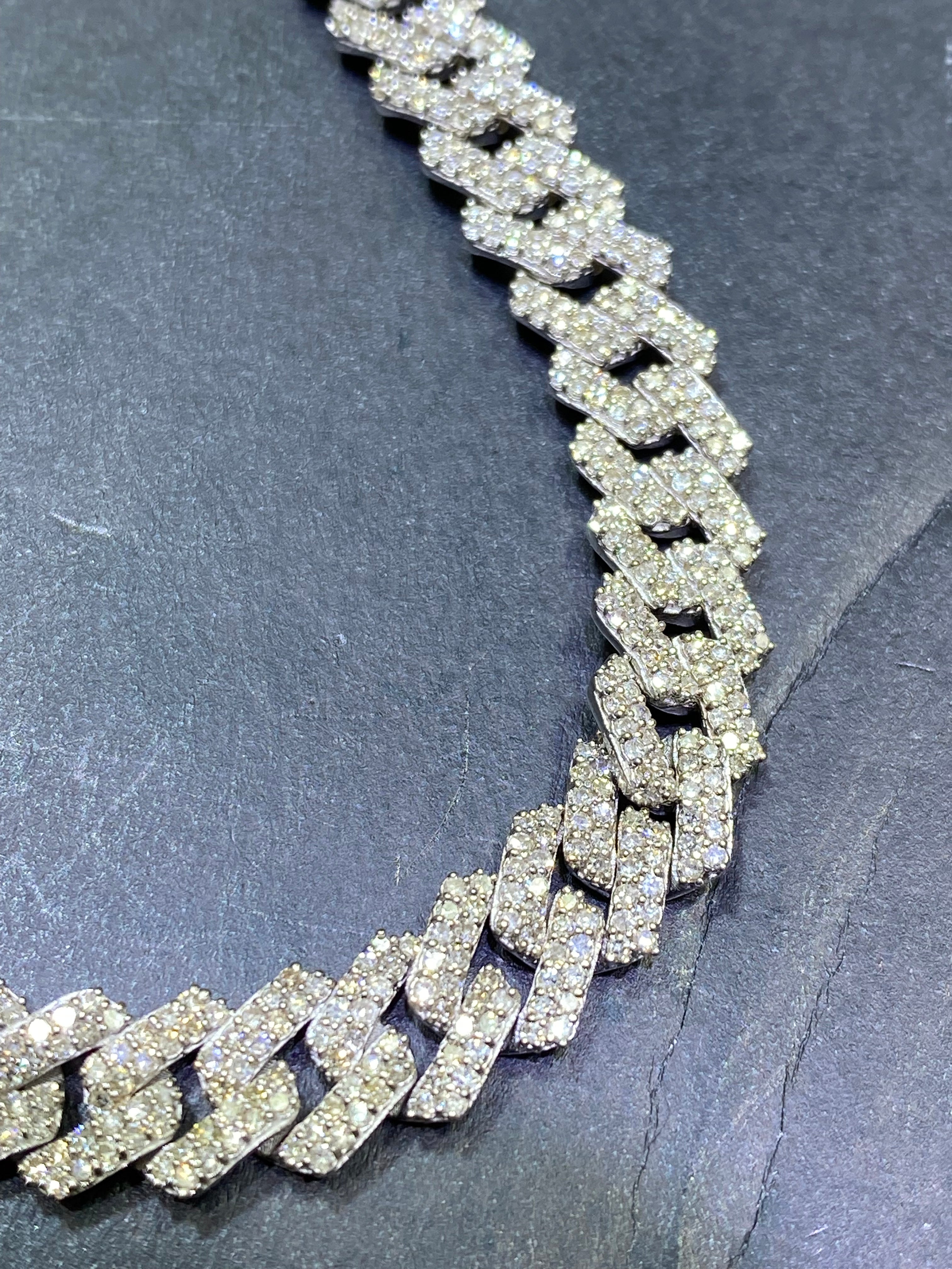 vs1 "iced bust down cuban link" chain 10 cts t.w. 14k gold 60 grams made here at renee de paris jewelry for sale online on google