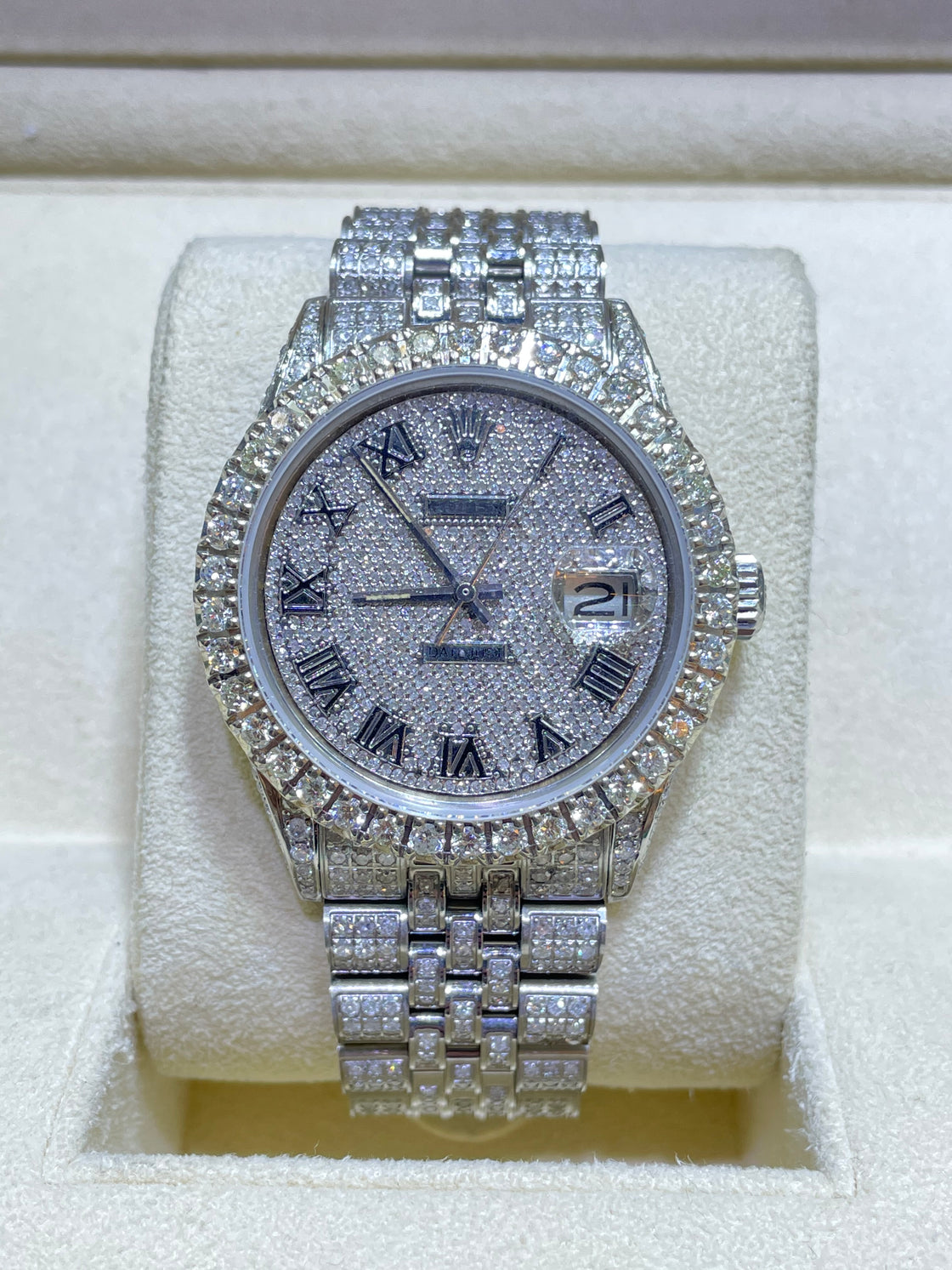 Bust Down Rolex 36mm VS1 Si Diamond Watch Datejust 18cts Natural