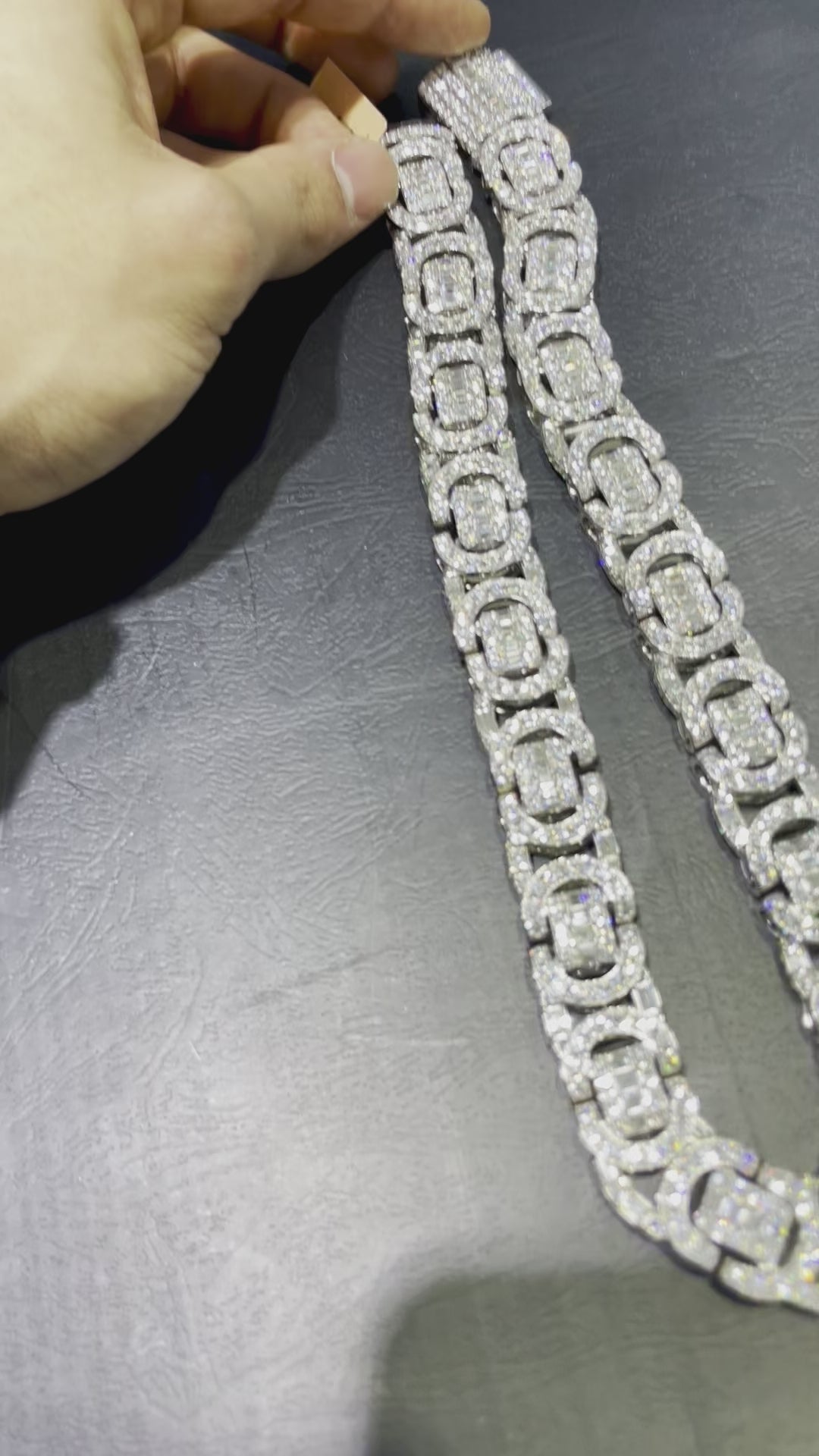 bust down byzantine chain "gucci mane chain" 14k white gold 366 grams and 90 cts vvs1 natural diamonds t.w. crazy custom one of one iced out chain