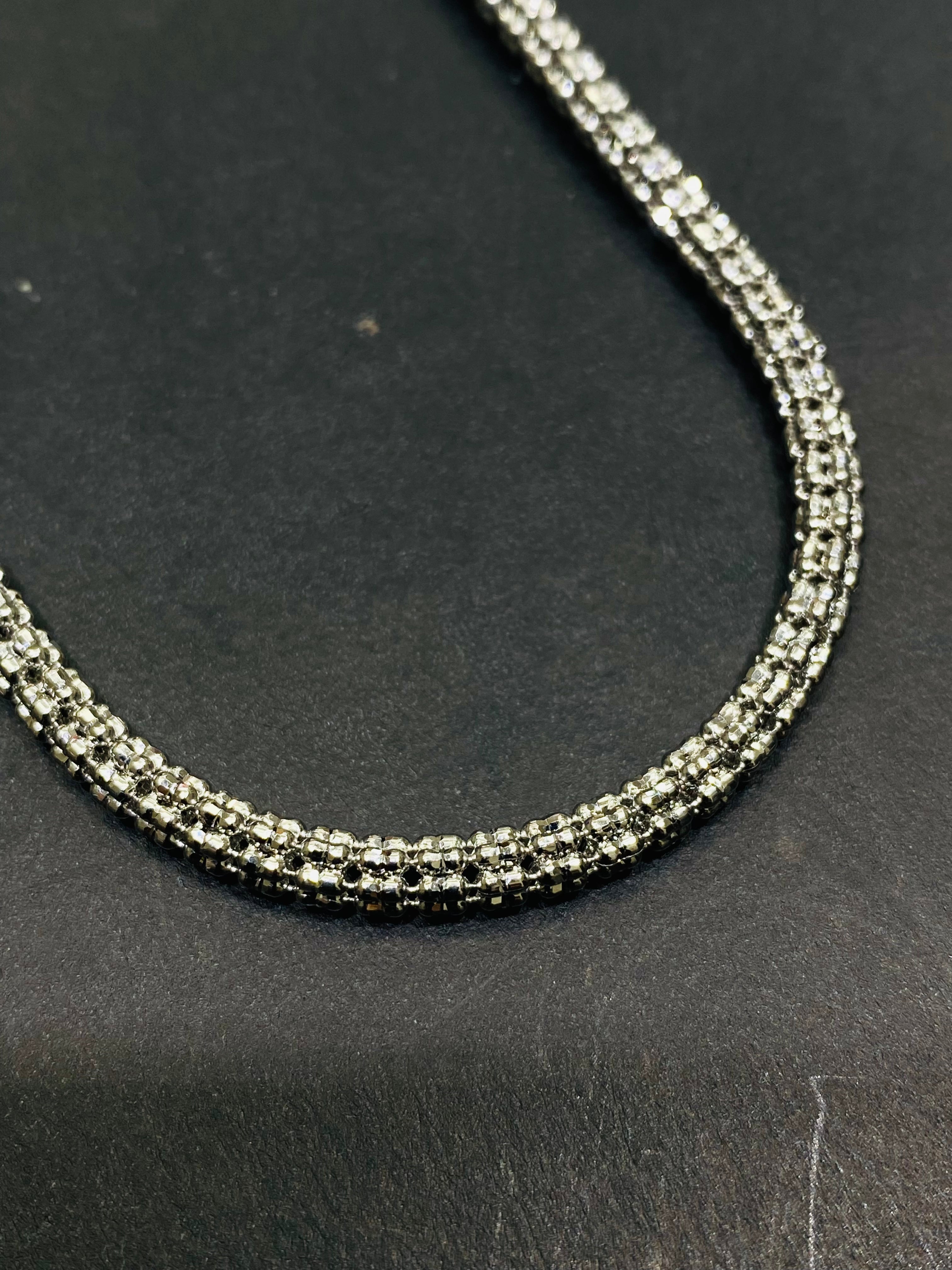 new 10k white gold diamond cut italian chain