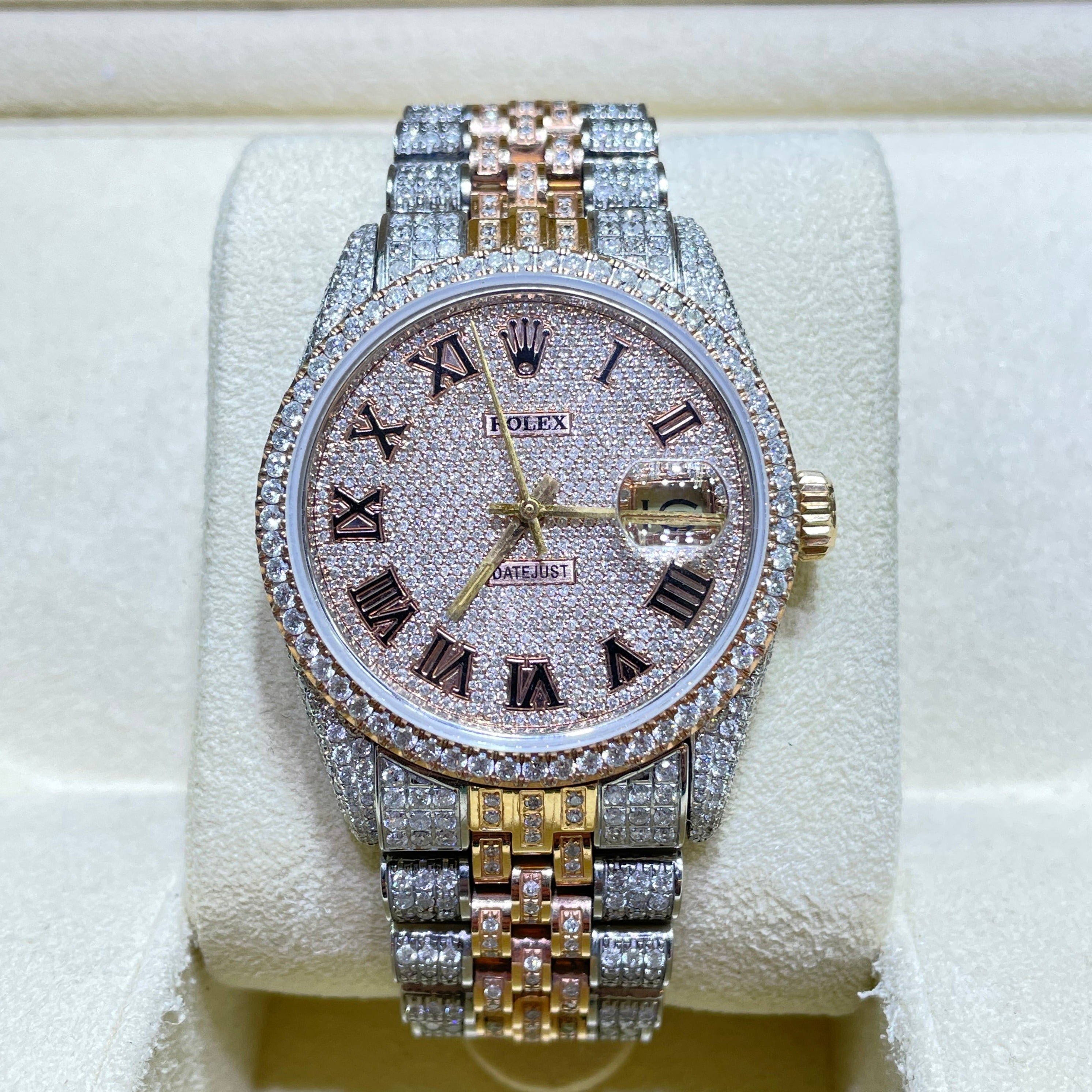 Iced out rolex hot sale watches for sale