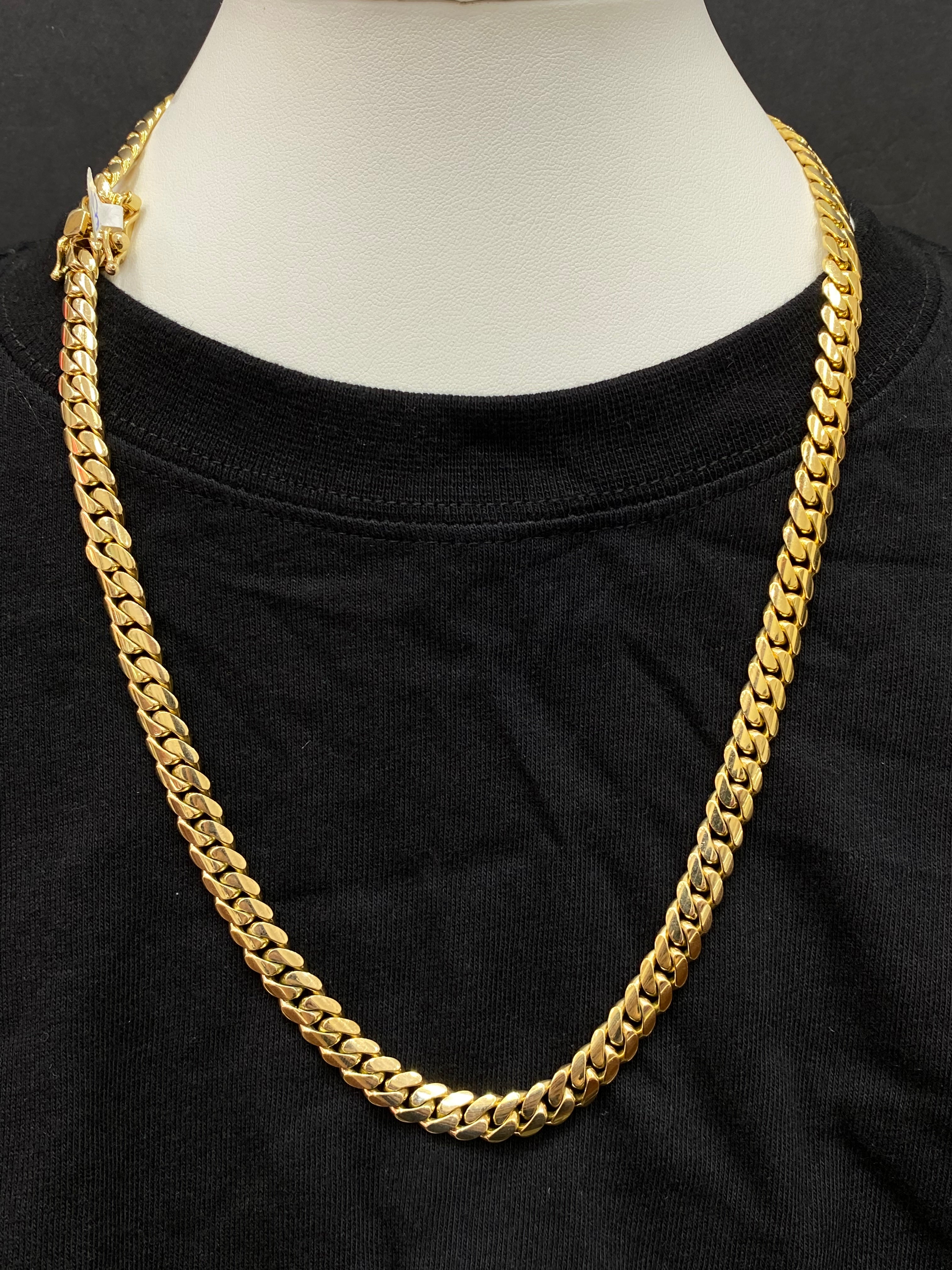 new 10k solid miami cuban link 6.5 millimeter from 20 inches to 28 inches (best price online in country) 28inch