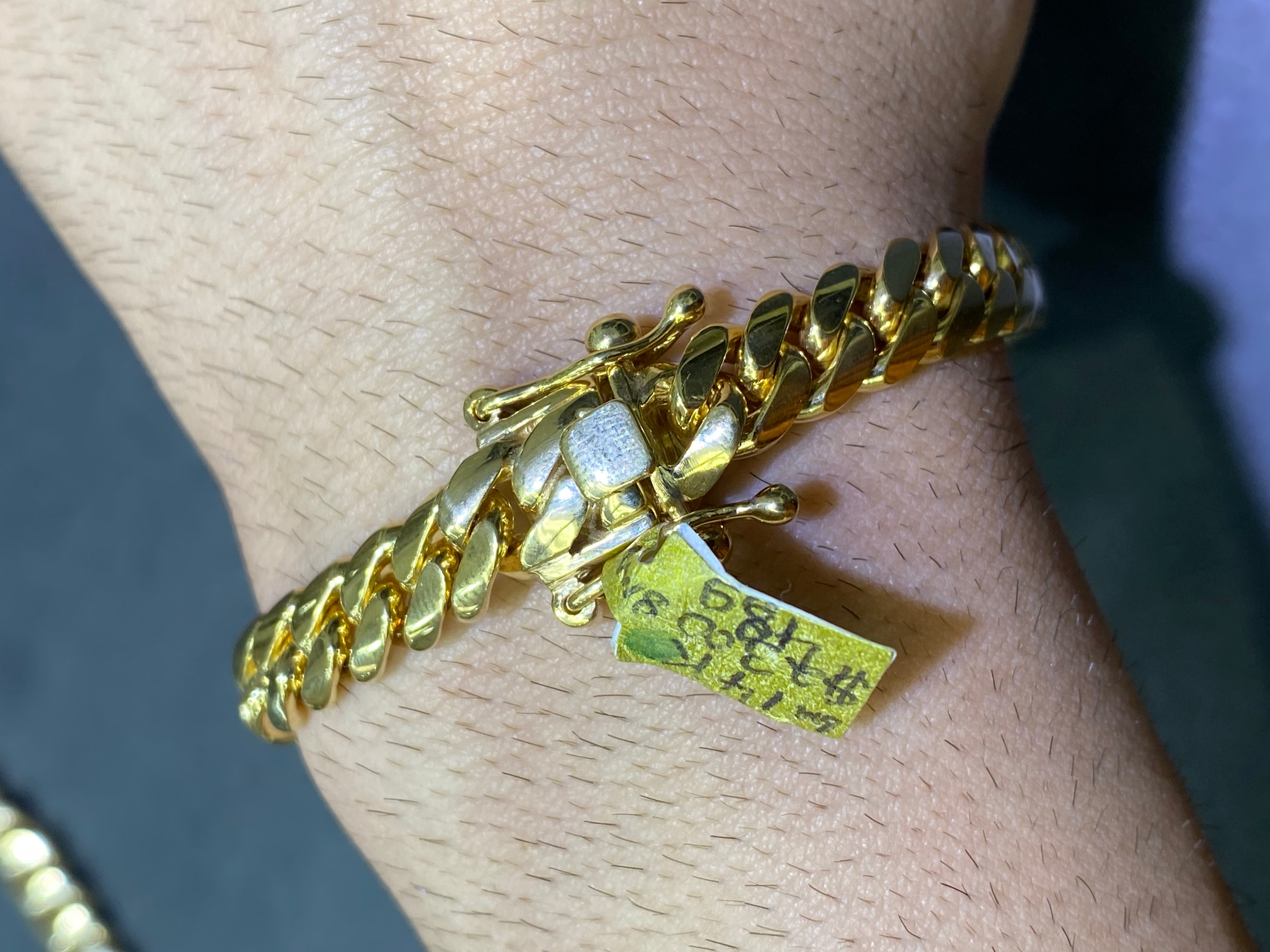 new 14k handmade solid miami cuban link bracelet,47gr,8.5inch,9mm