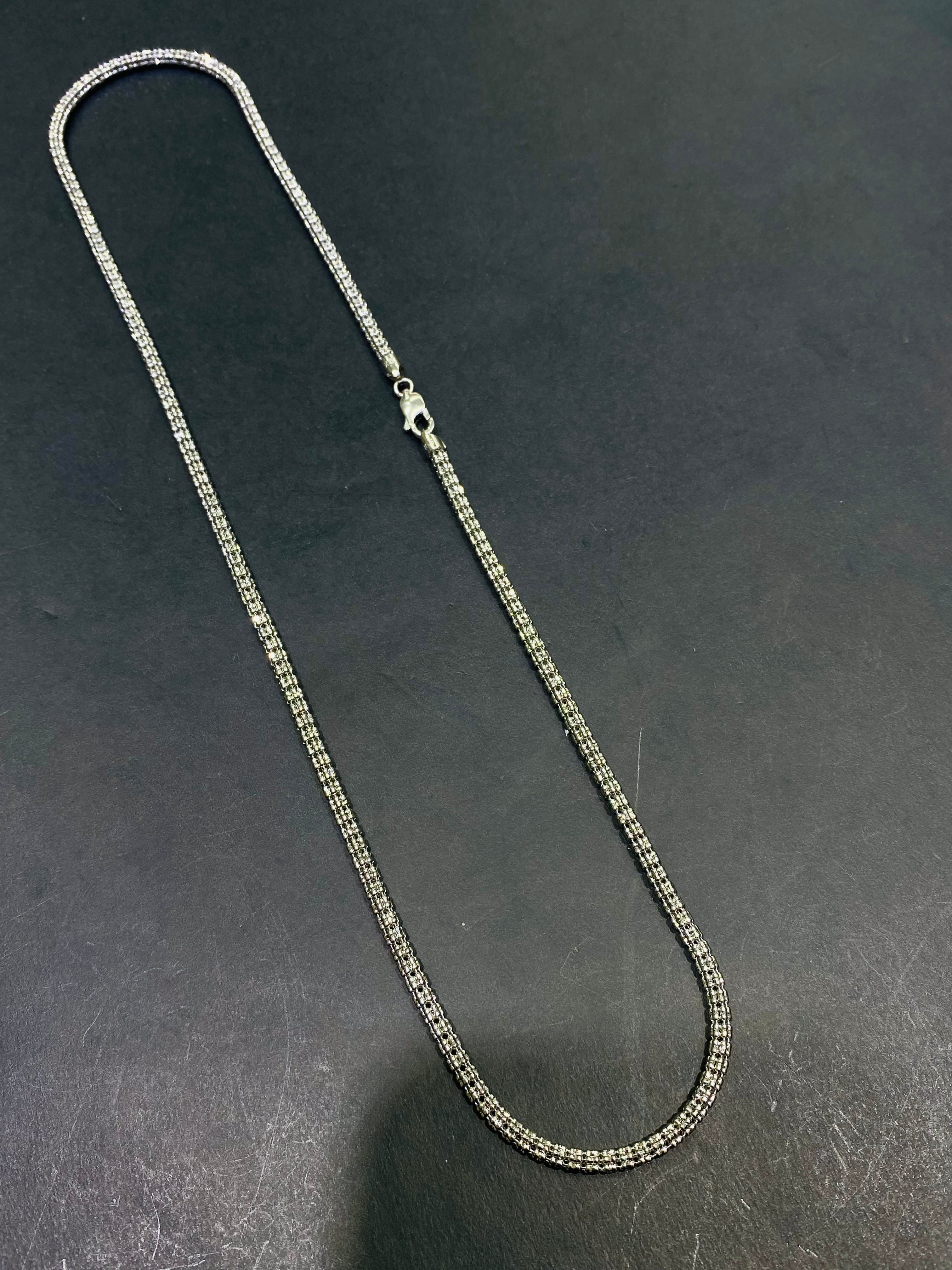 new 10k white gold diamond cut italian chain