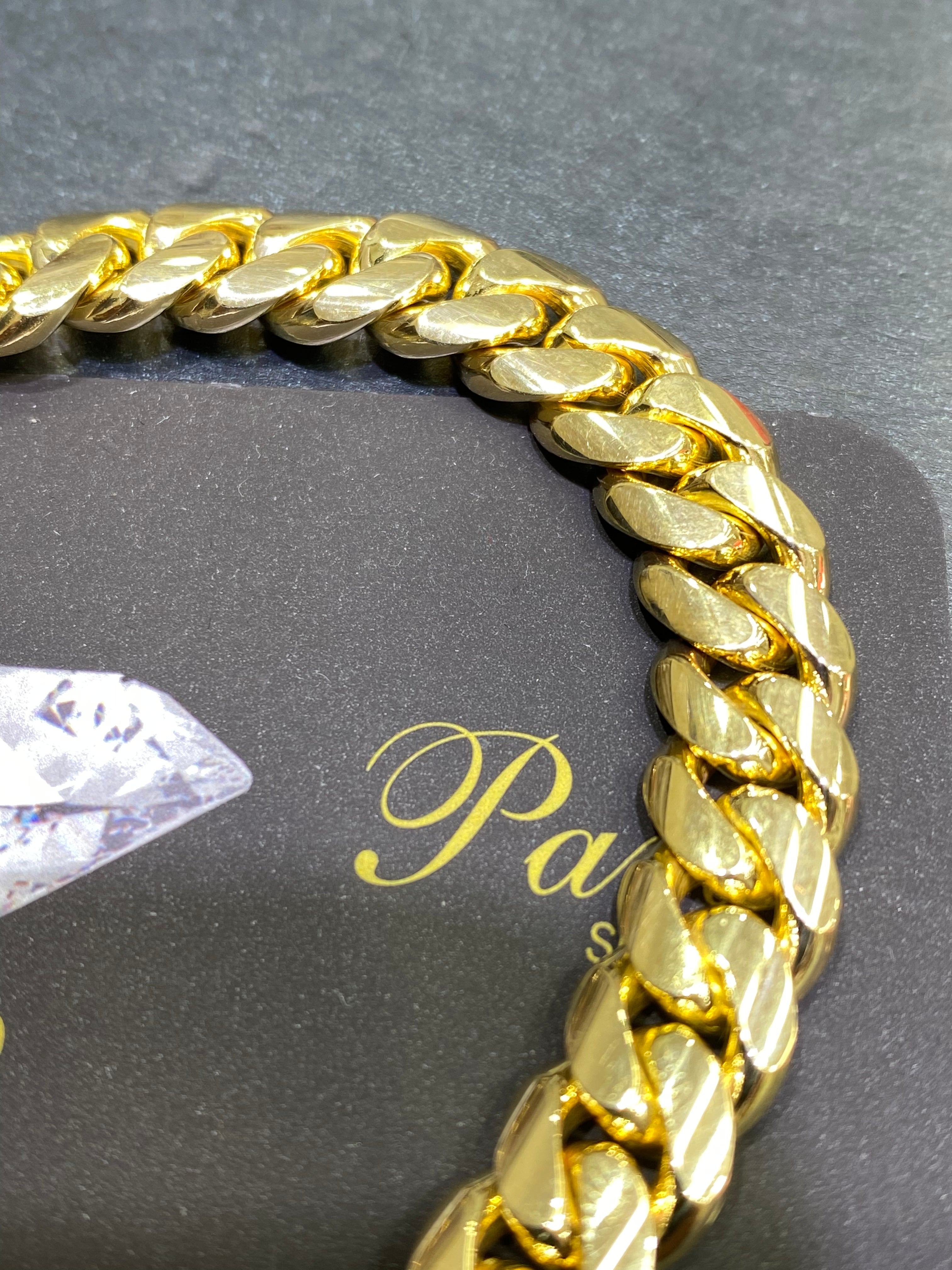 new 14k solid miami cuban link bracelet 55grams,9mm,8.5 inches