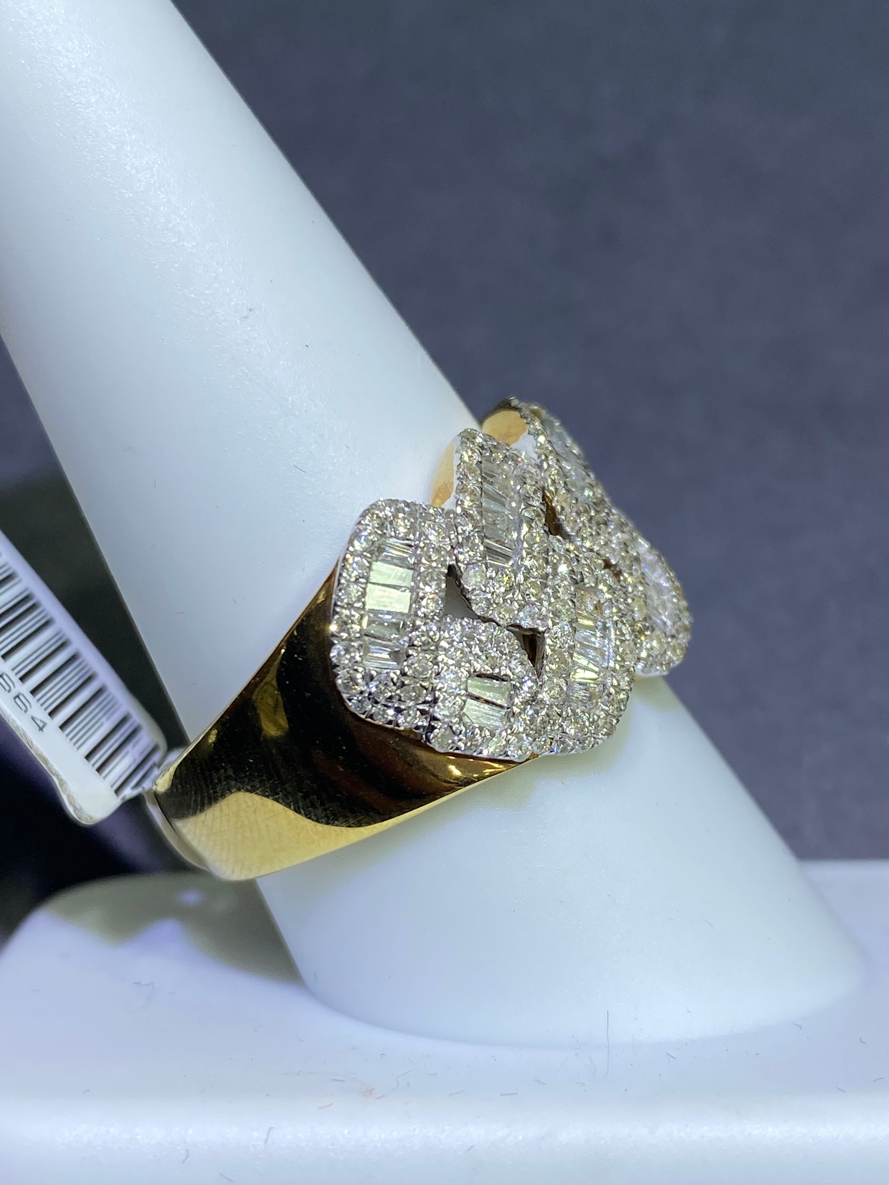 14k ICED MIAMI CUBAN LINK RING