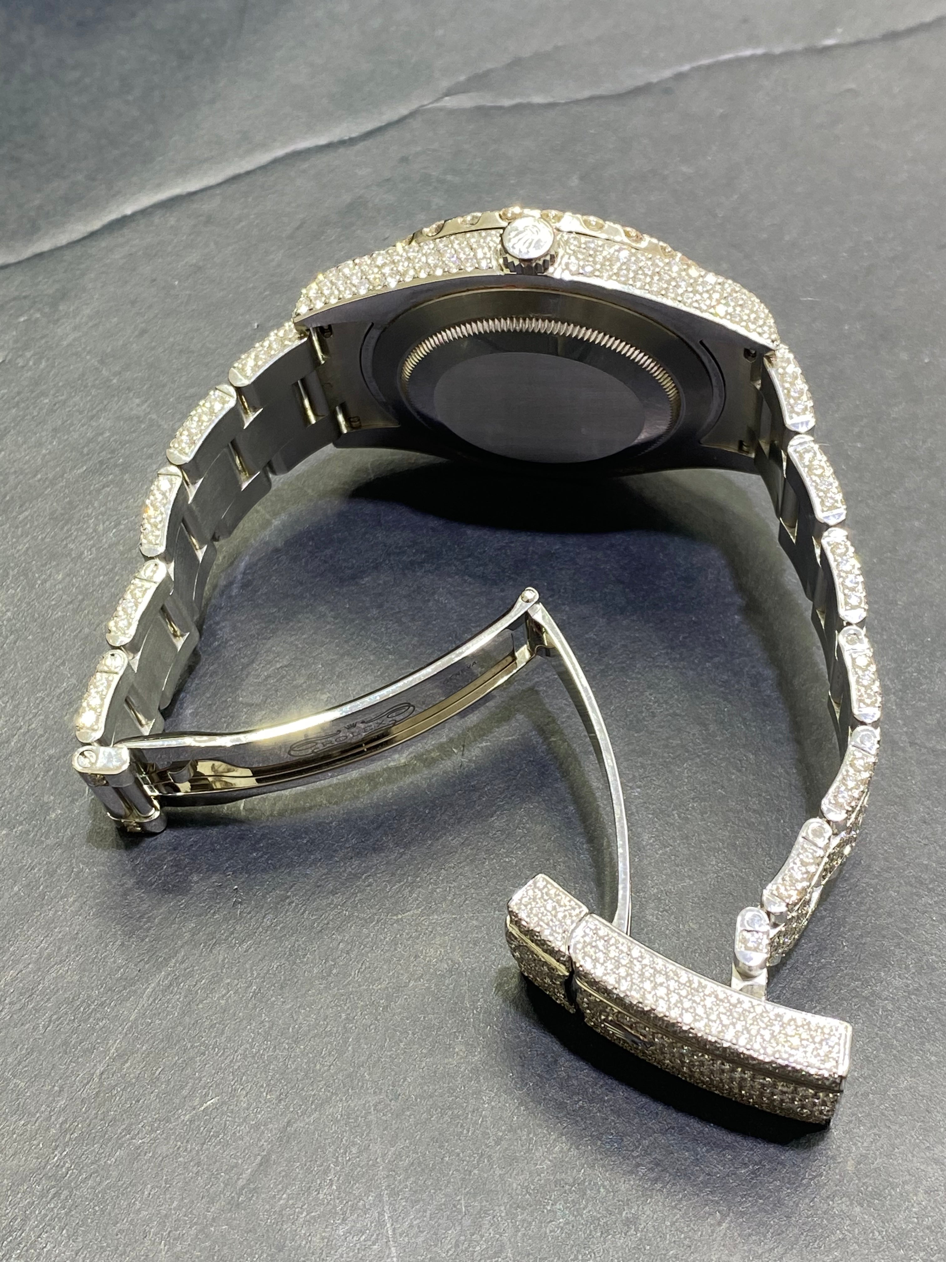 41mm rolex 2022 vvs1 natural diamonds 💎”iced bustdown “ 30 cts .t.w.