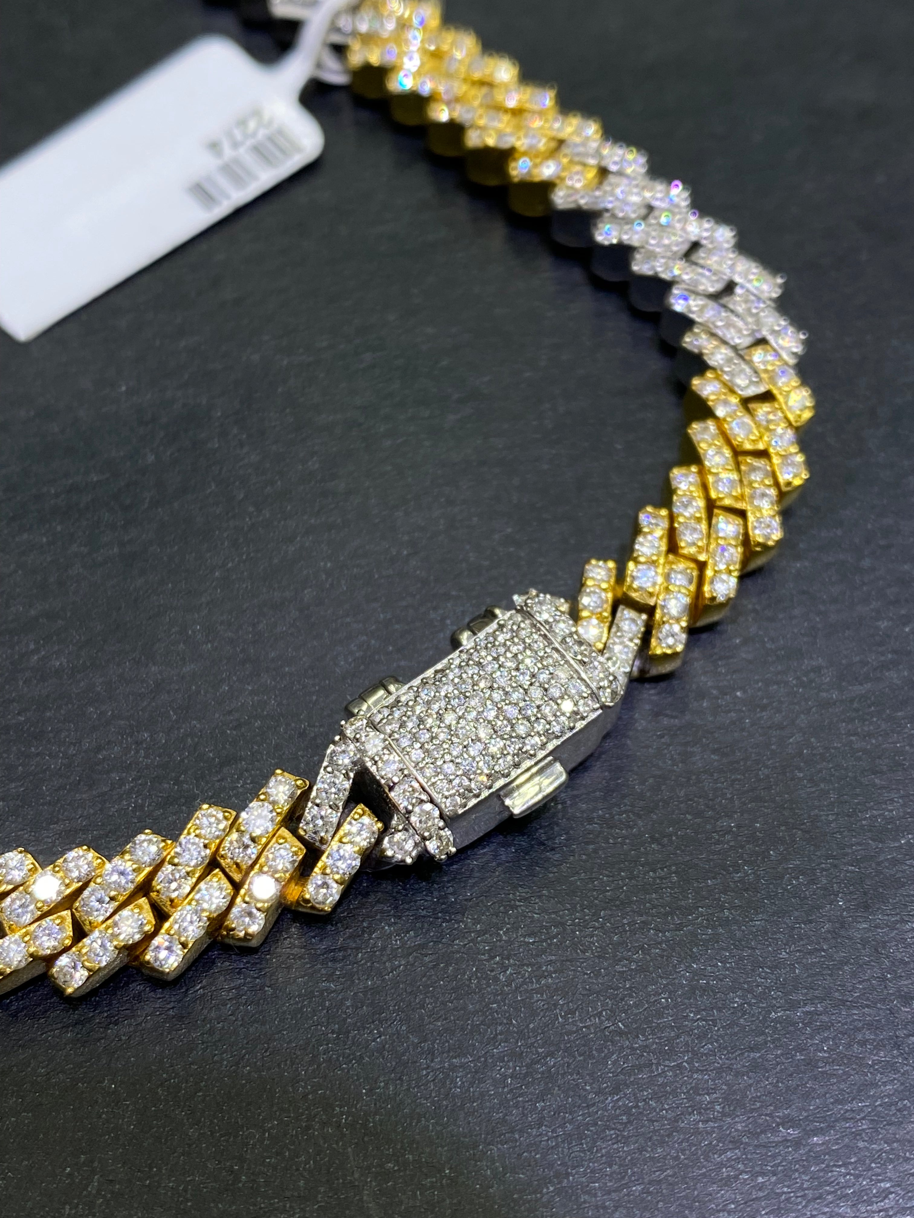 14k "Iced Bust Down" Miami Cuban link chain 109 grams 13.8 cts natural diamonds vs1