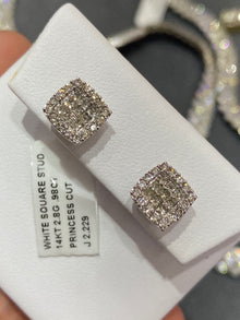  14k Vs1 natural diamonds 💎 square stud 1.2 carats earrings