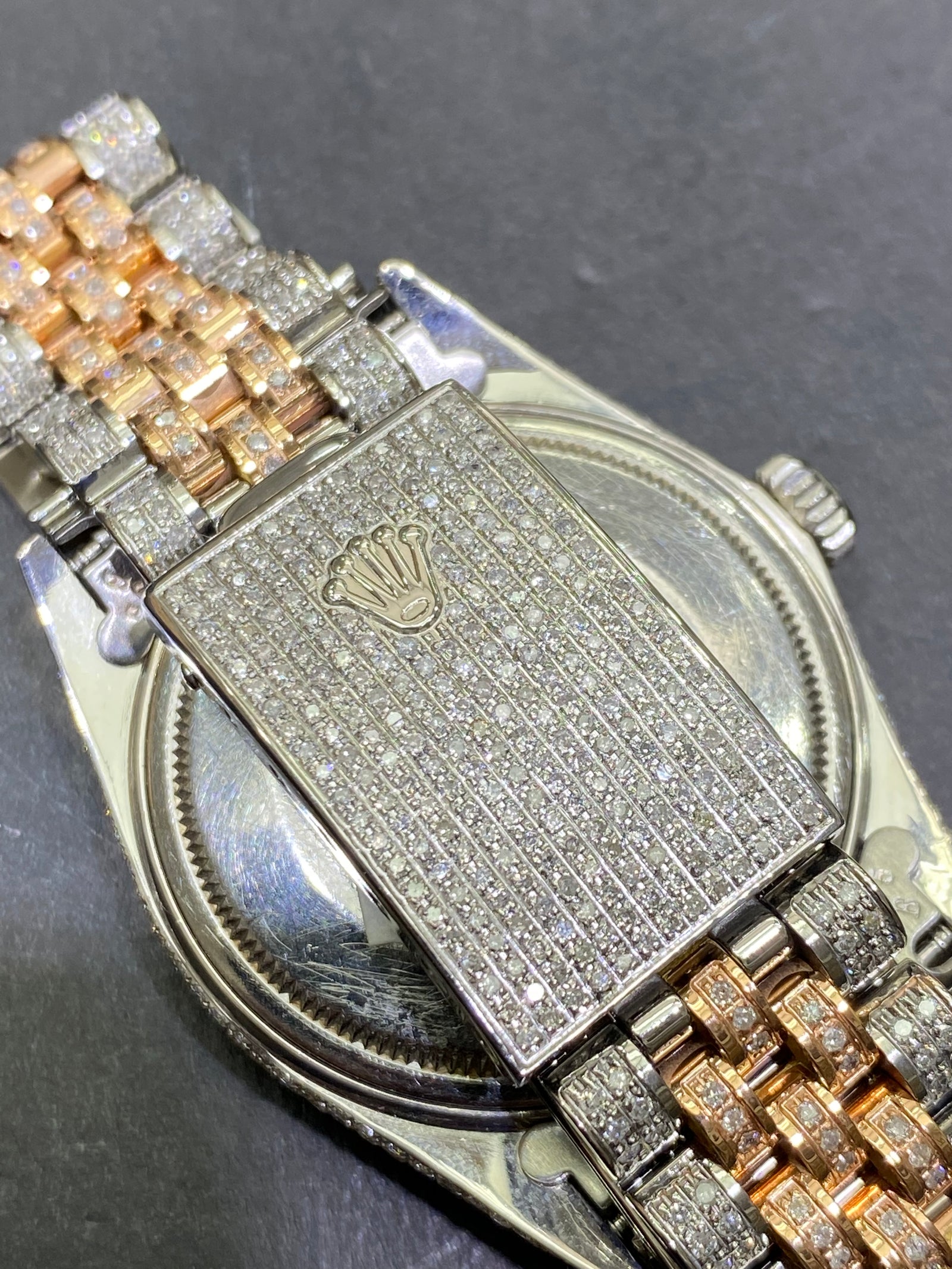 Busted Down Rolex Rose Gold 36mm Watch w/ Arabic Dial with Jubilee