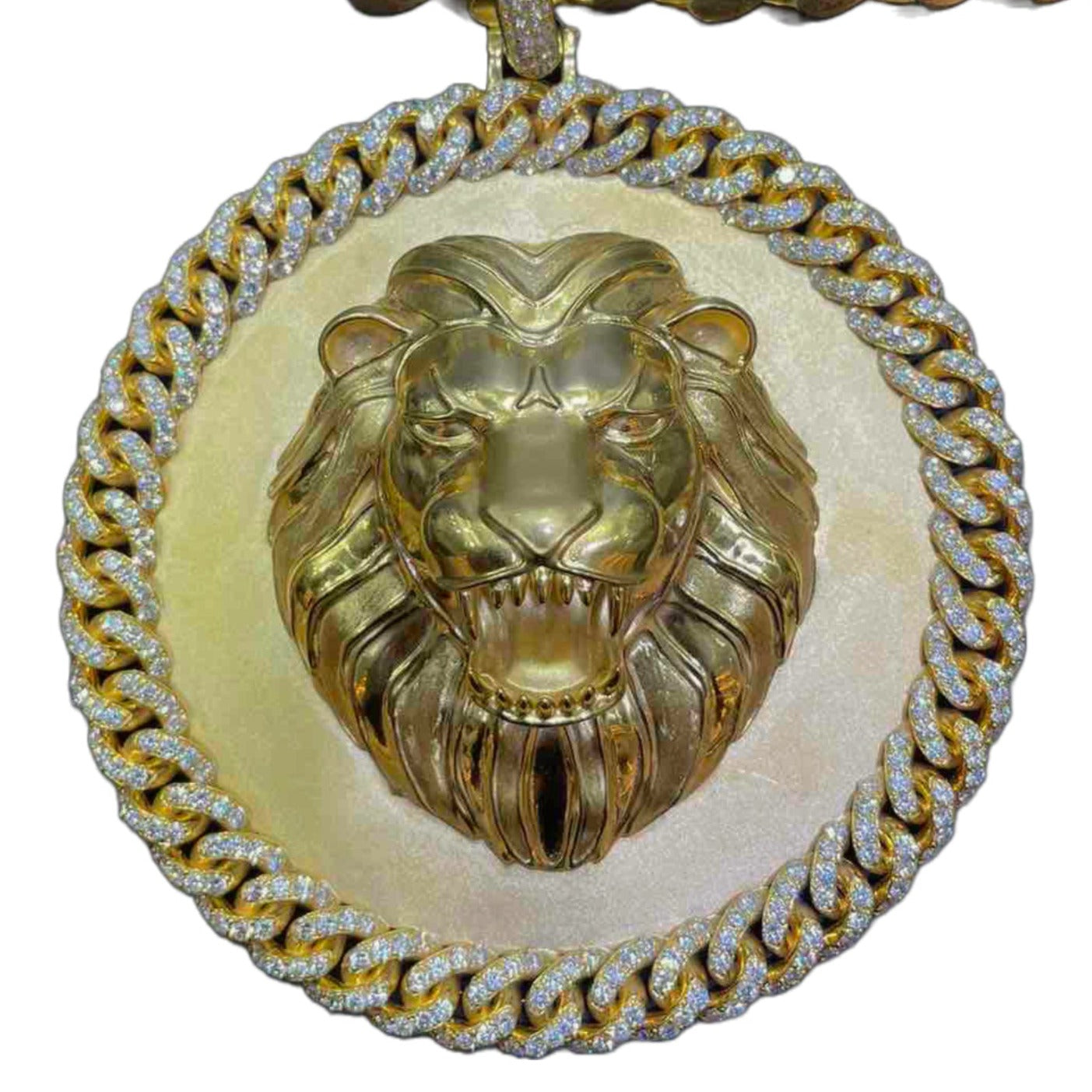Brand New Custom Made 14k Solid Gold "Iced Out" Tiger Charm Pendant with vvs1 natural diamonds