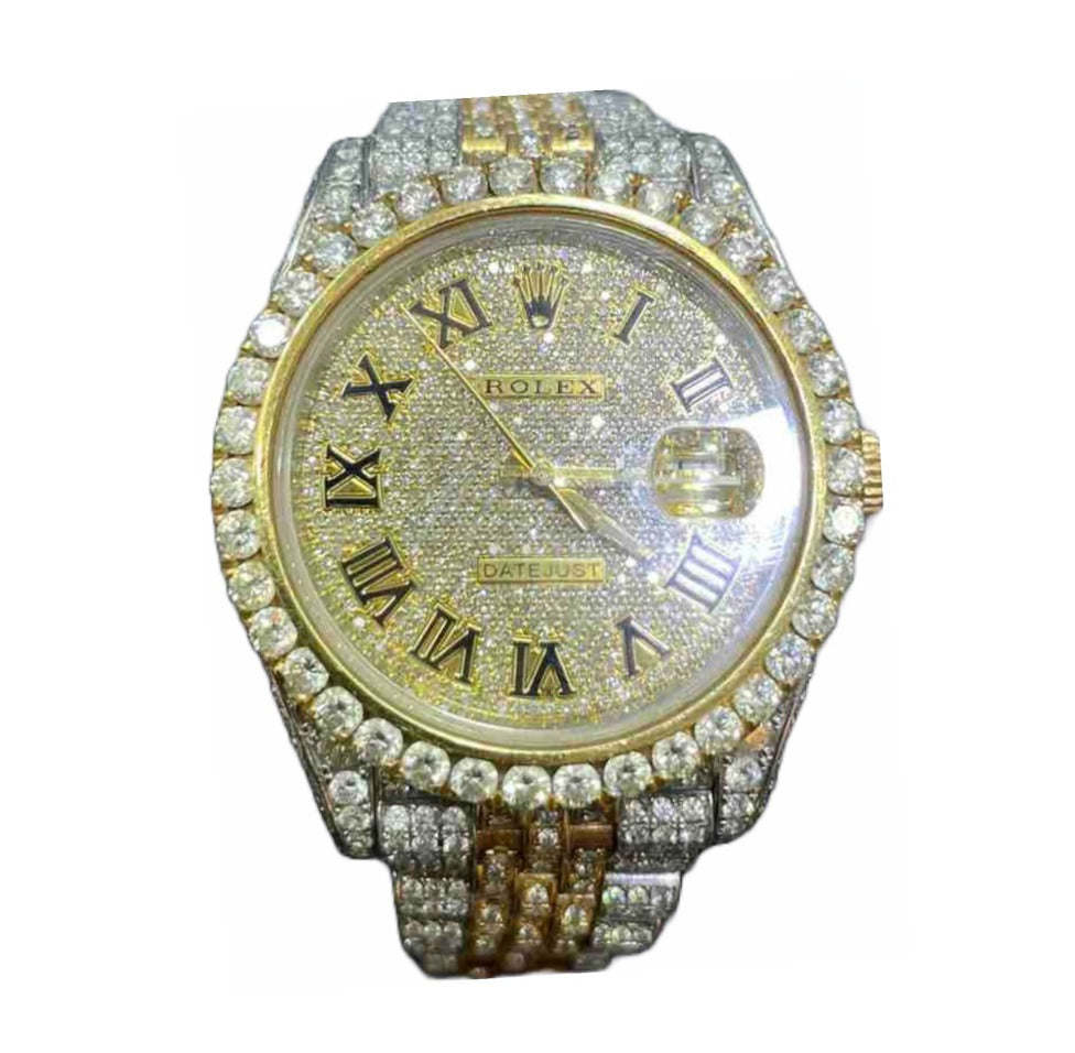 41mm rolex bust down yellow two tone with 29 cts VS1 diamonds