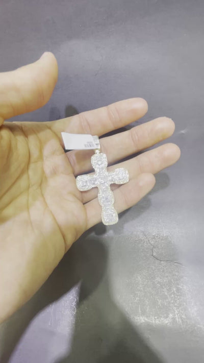 "Iced Out Cross Pendant 14k"