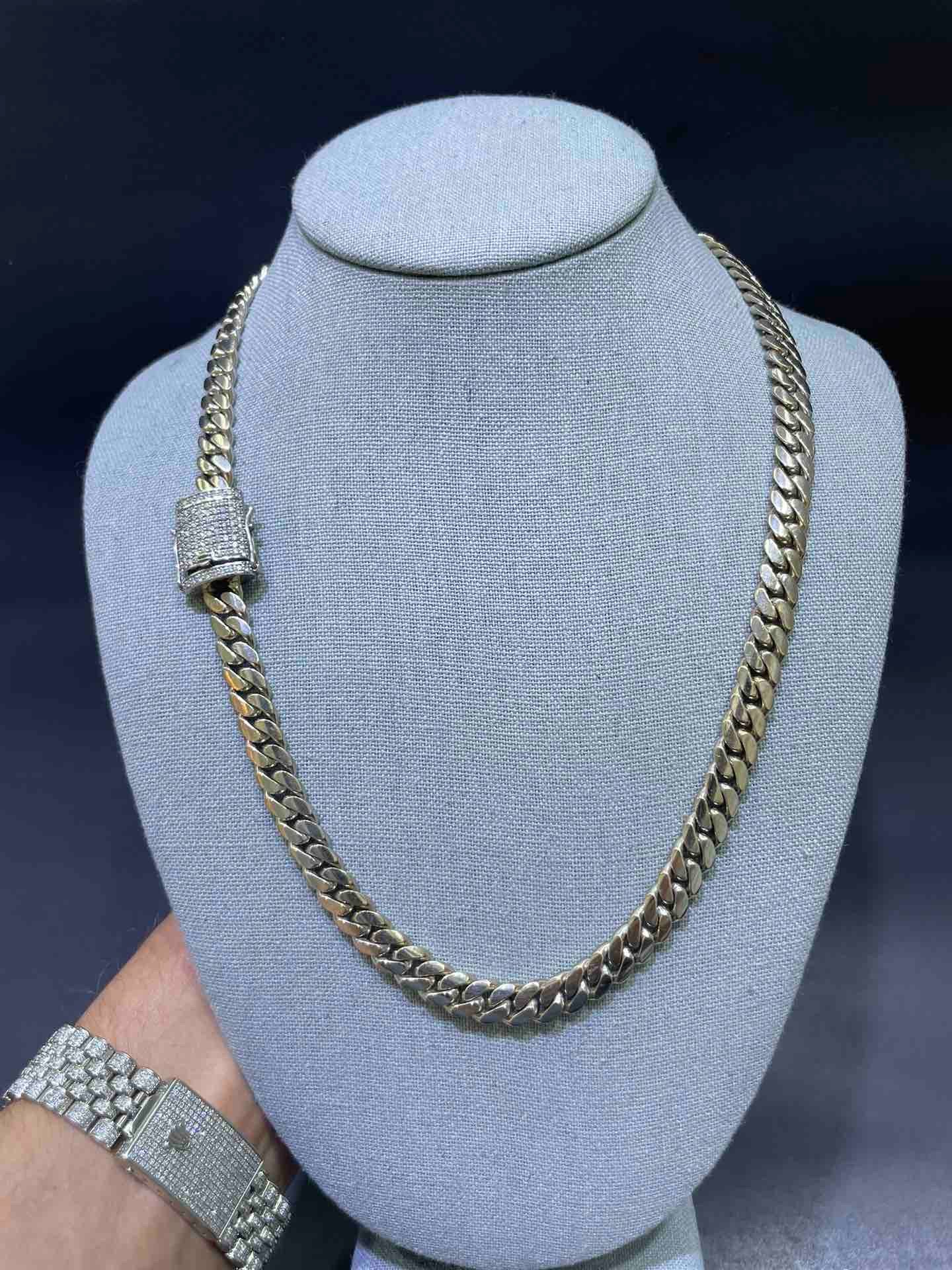 white gold cuban link chain