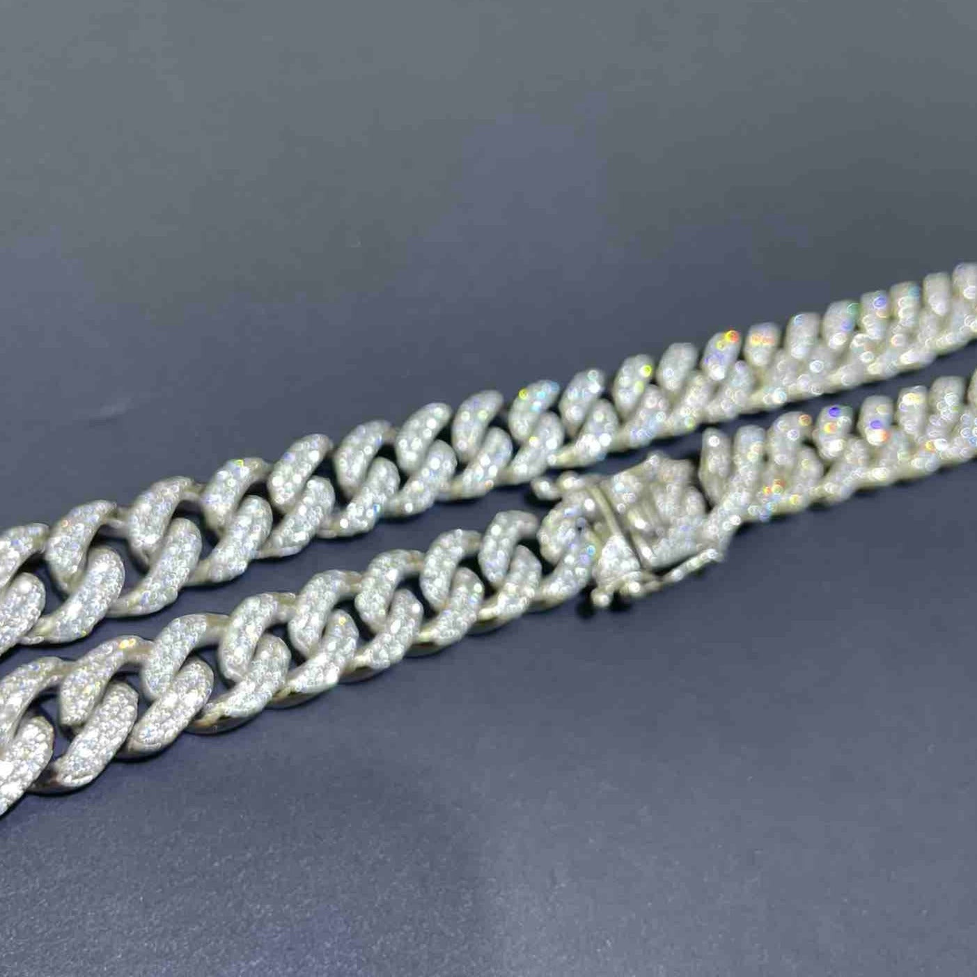 Iced Miami Cuban Link White Gold 32 ct 