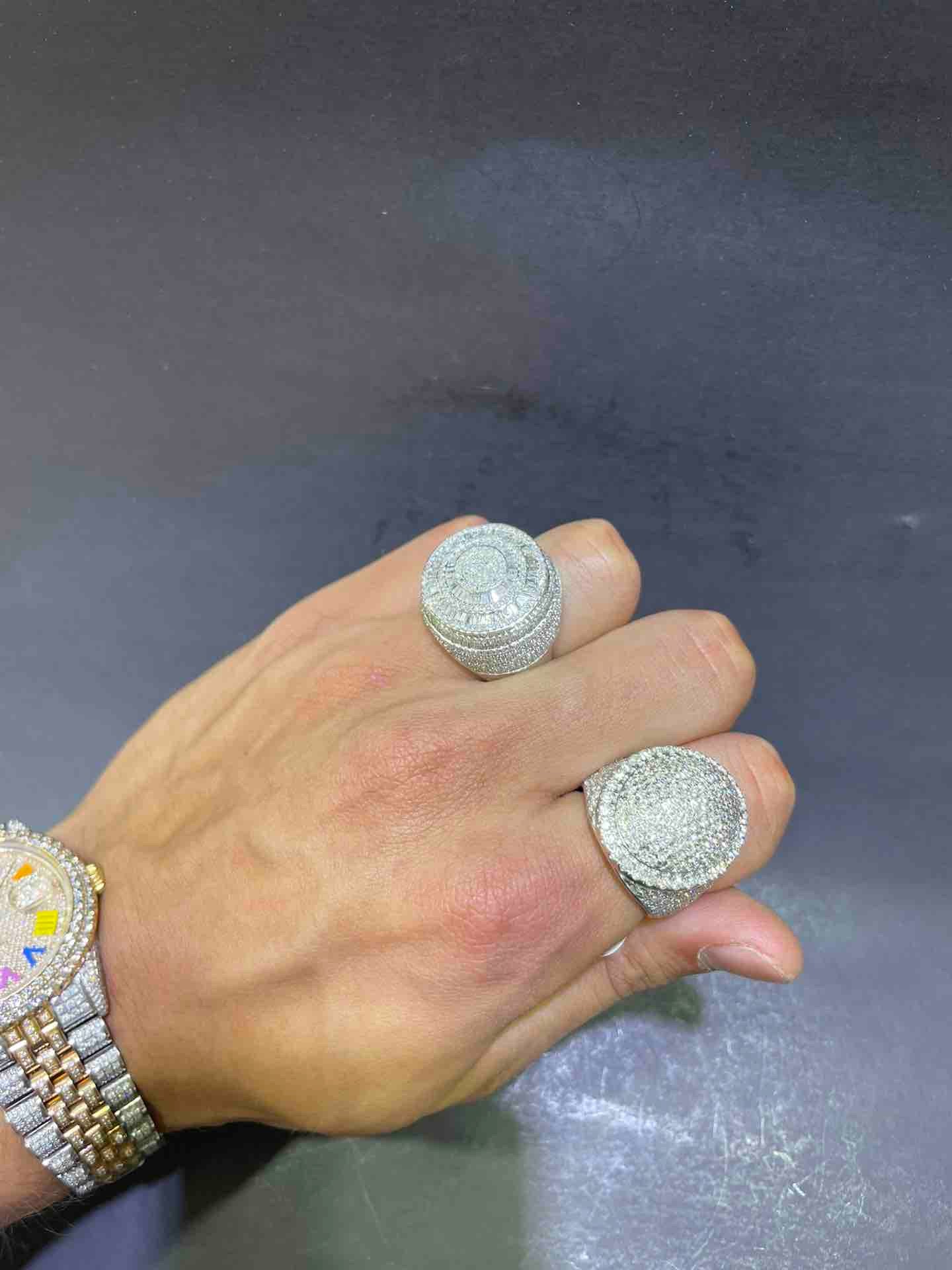 14k White Gold Iced Out Championship Ring