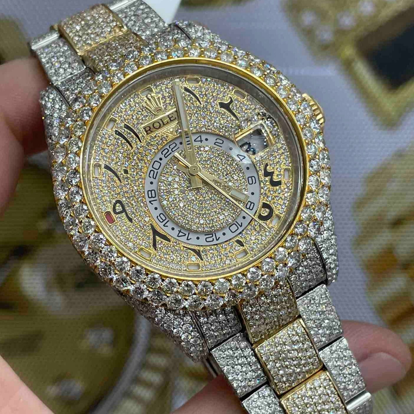 Rolex sky clearance dweller iced out