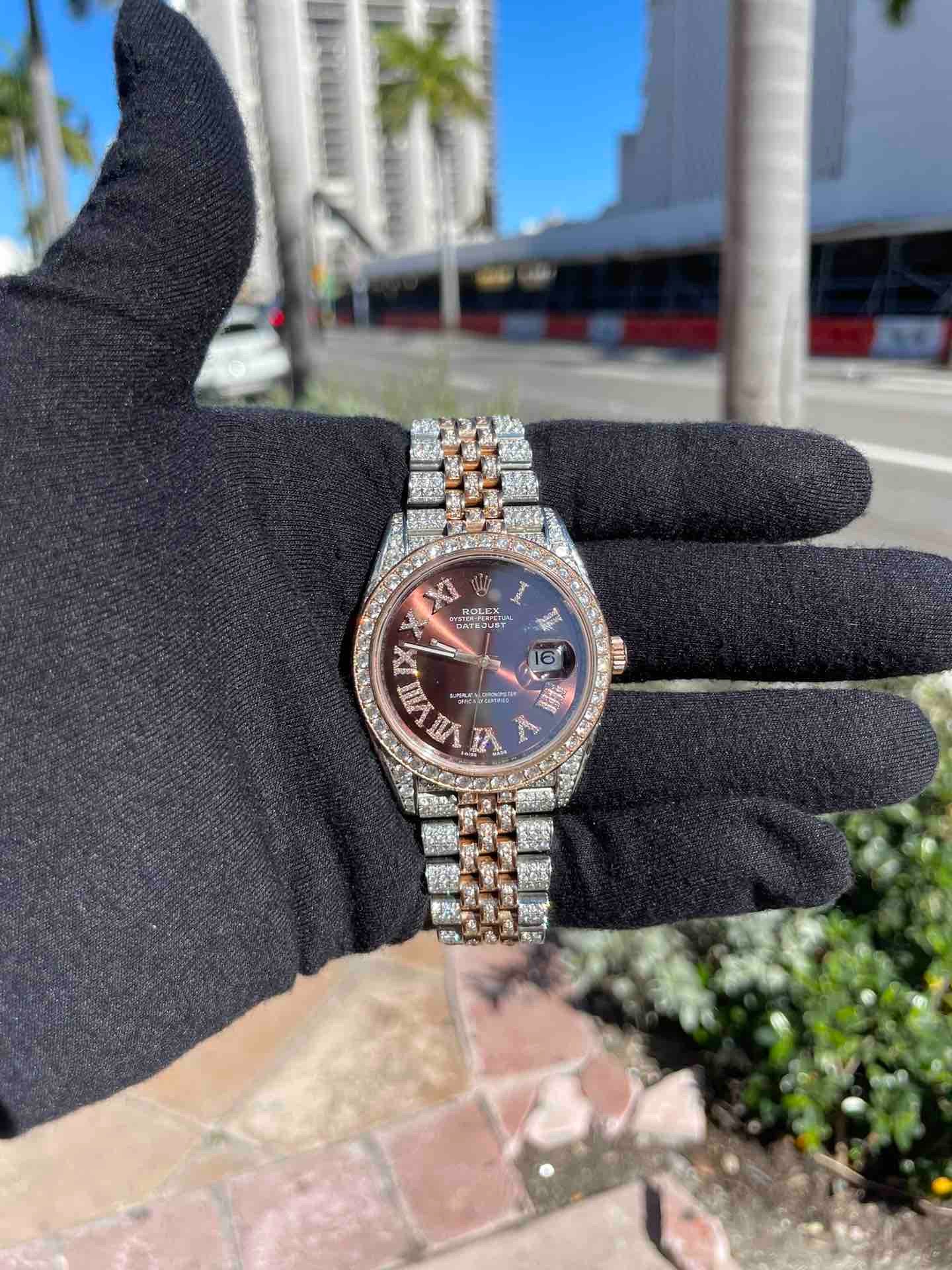 Bust down outlet rose gold rolex