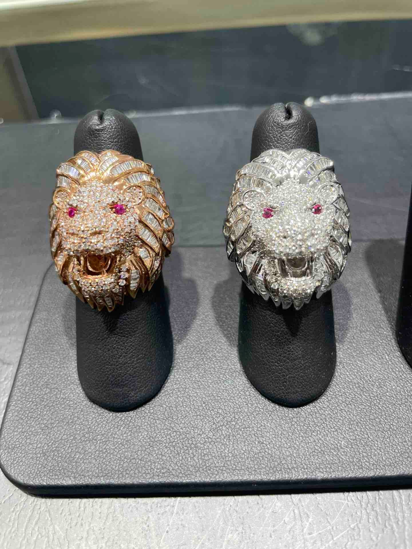 ICED OUT LION RING